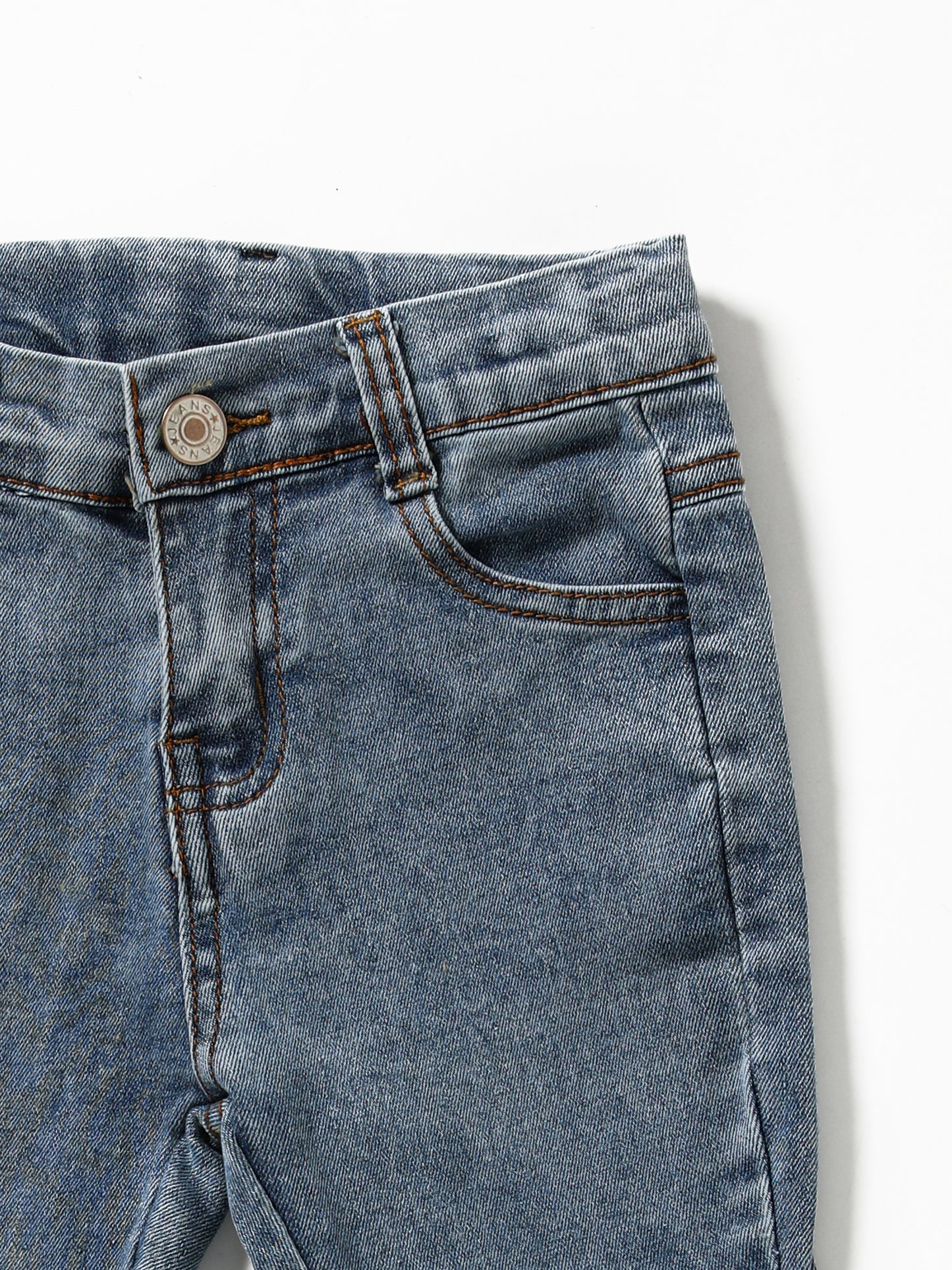 Light Blue Fringe Girls Flare Jeans