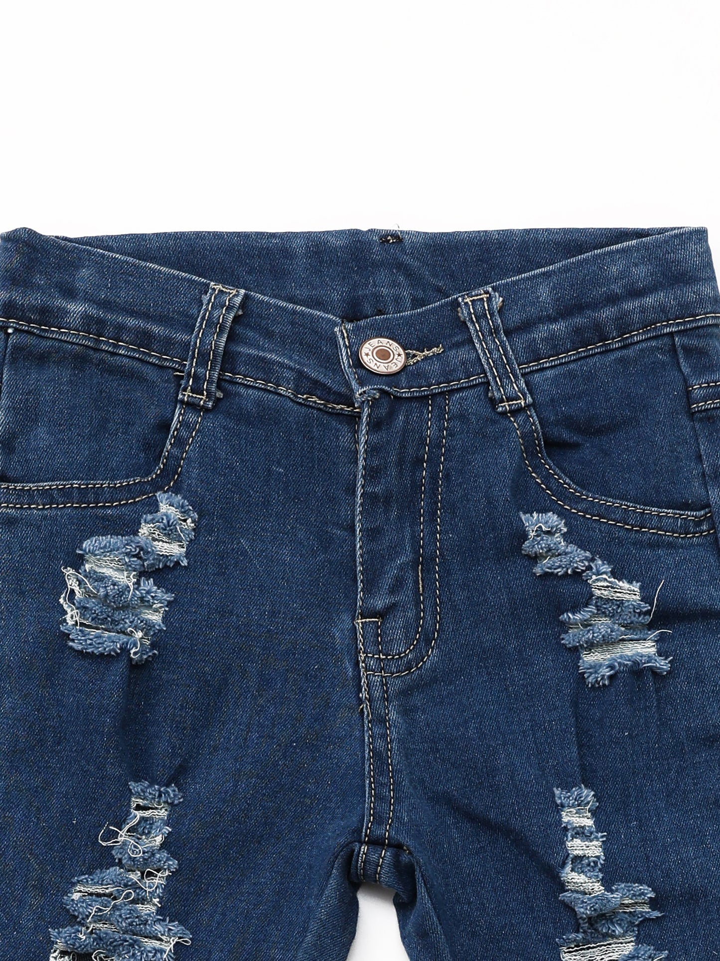 Kids Distressed Denim Bell Bottom Pants