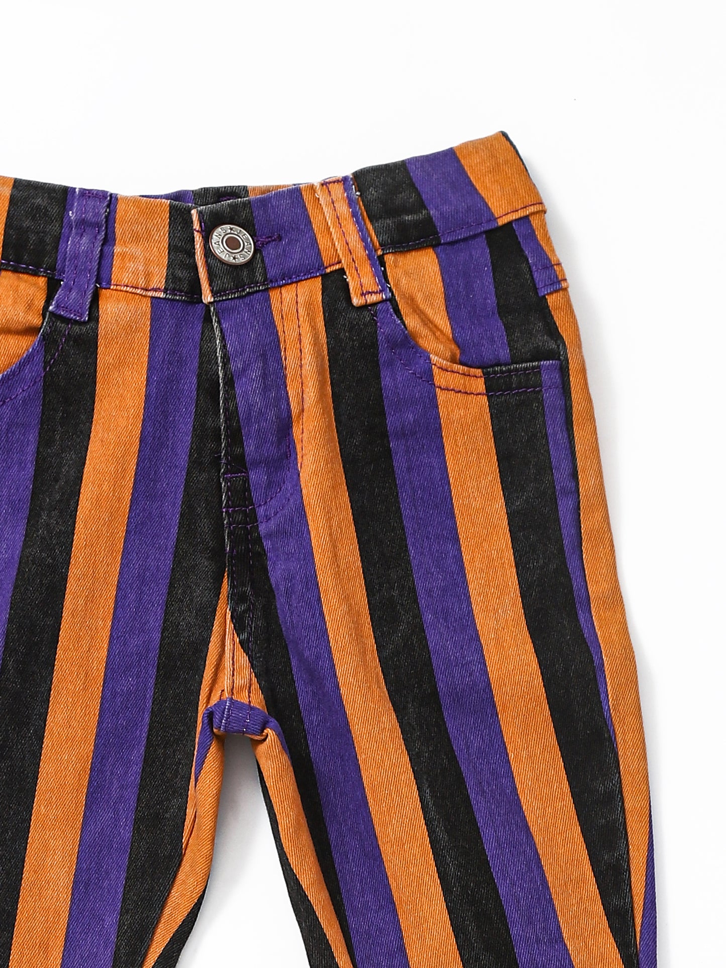 Orange Purple Stripe Girls Halloween Flare Jeans