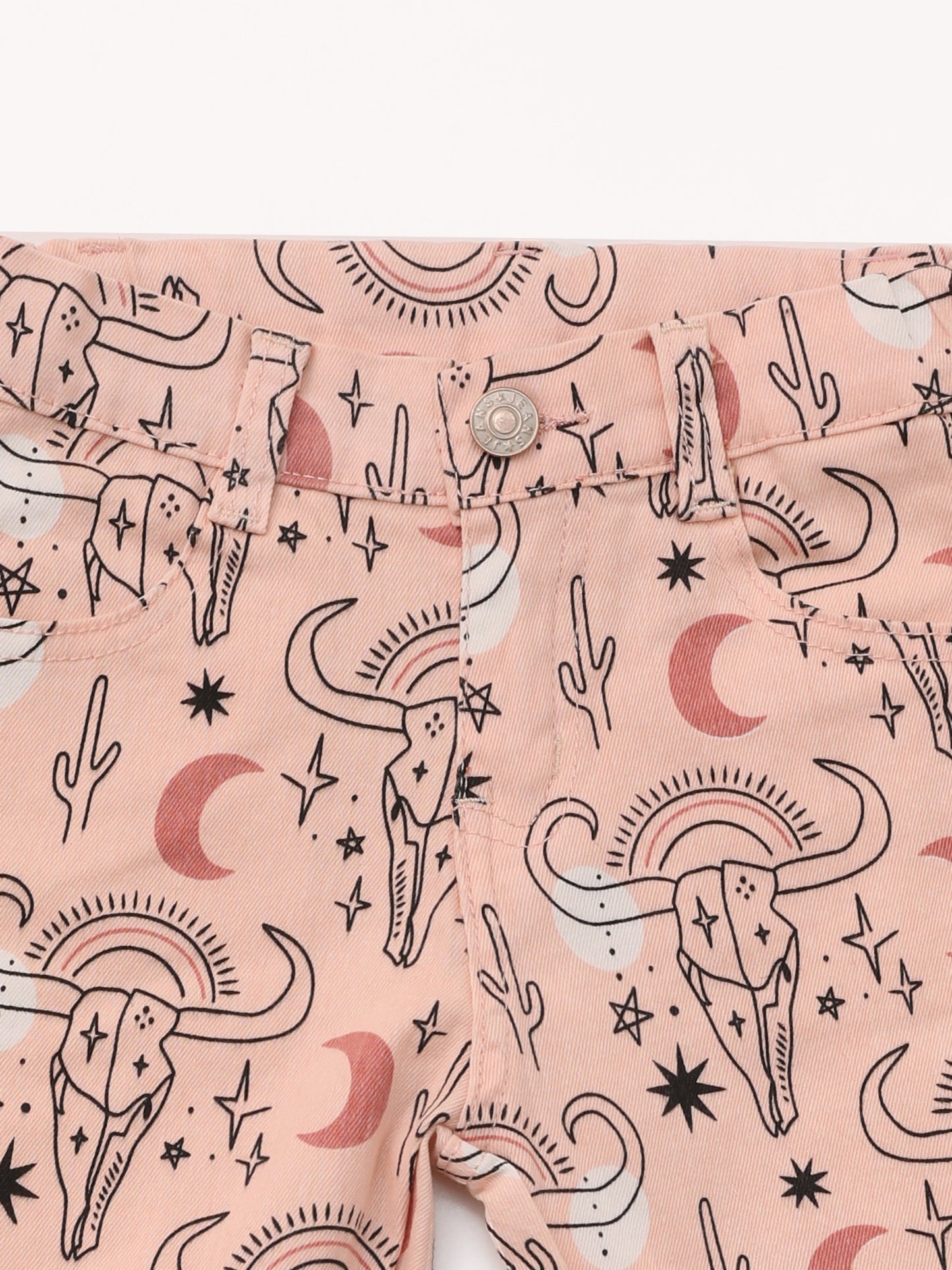Kids Cows Cactus Print Flare Jeans