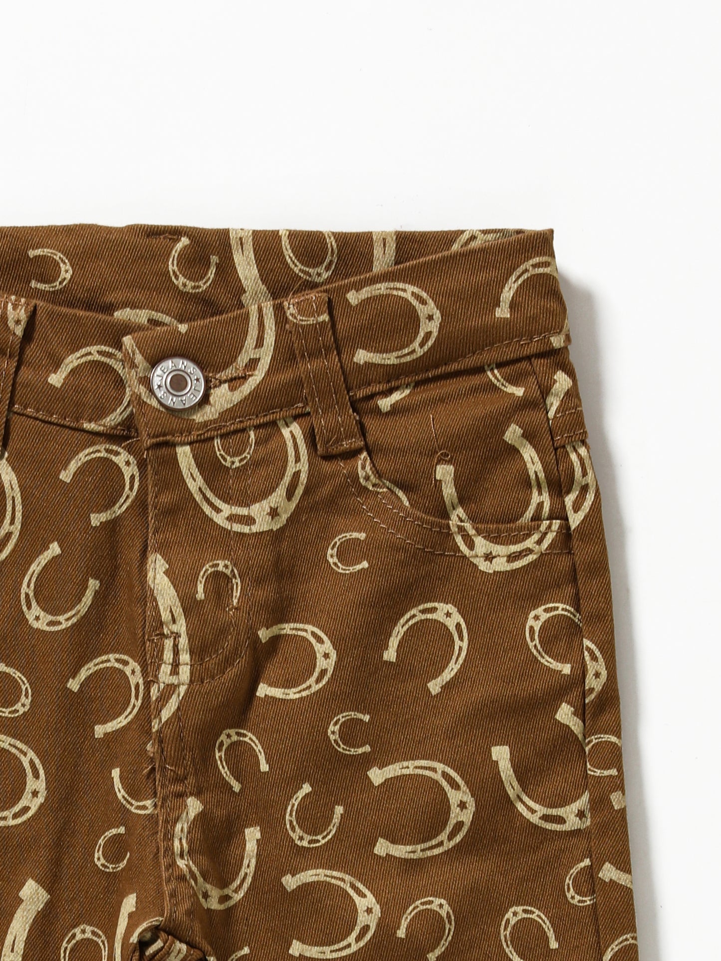 Brown Western Girls Flare Jeans