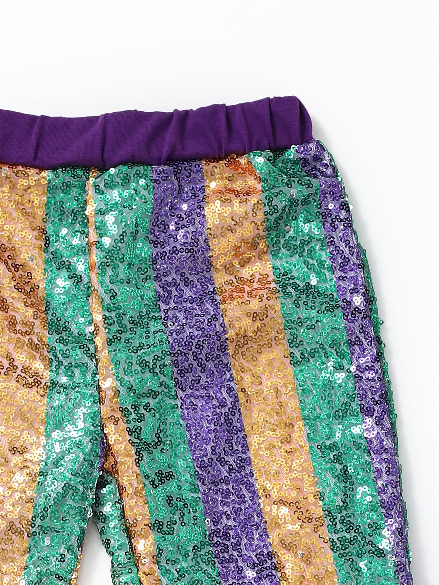 Girls Stripe Mardi Gras Sequin Pants