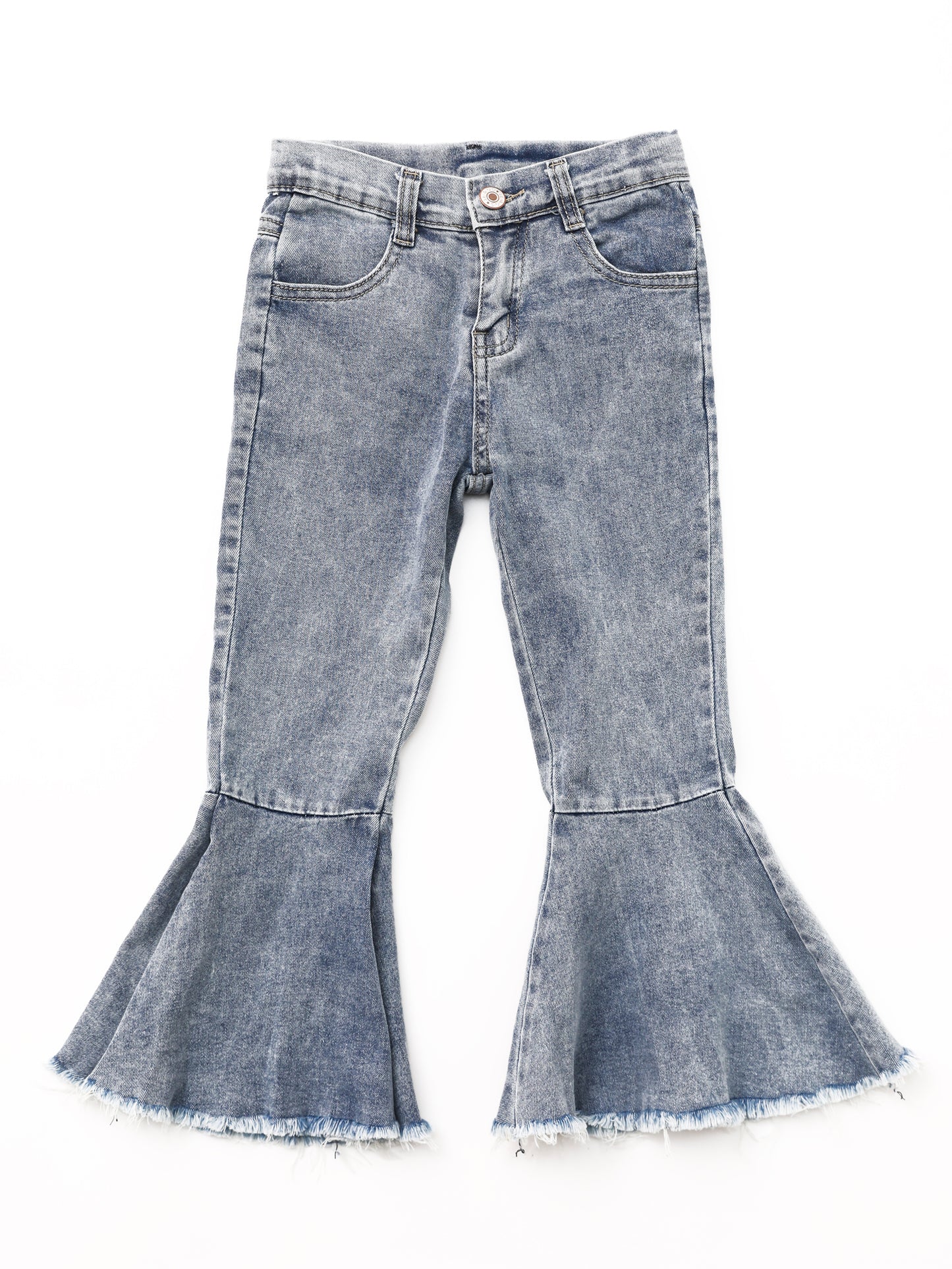 Kids Light Wash Denim Bell Bottom Pants