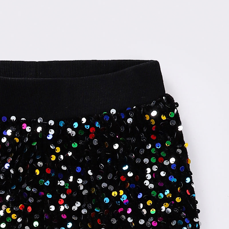 Girls Multi Colors Sequin Flare Pants