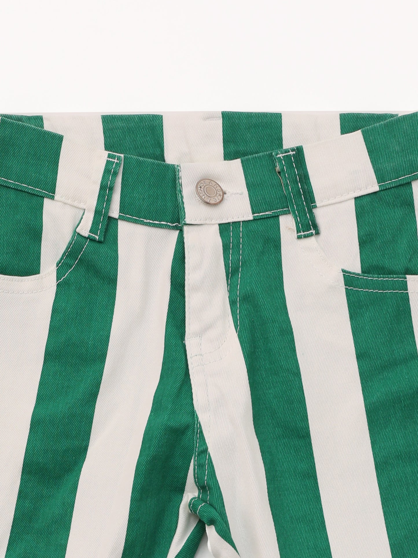 Baby Girls Green Stripe Flare Jeans