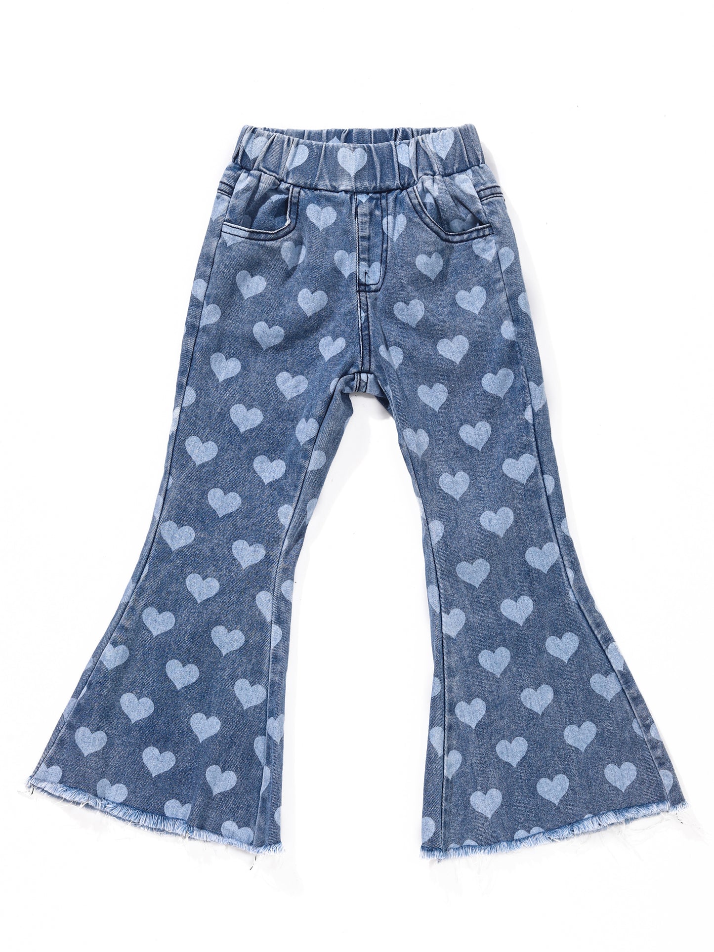 Heart Printed Kids Girls Valentine's Day Jeans