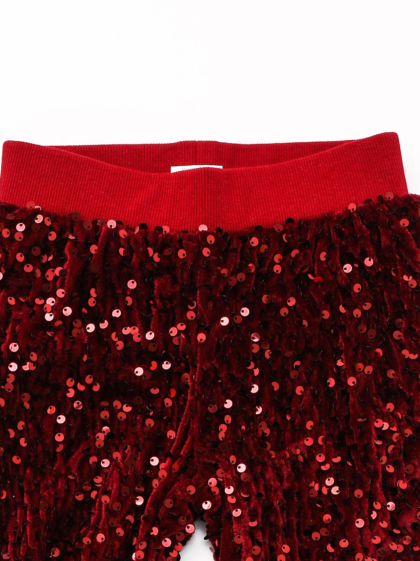 Girls Maroon Sequin Flare Pants