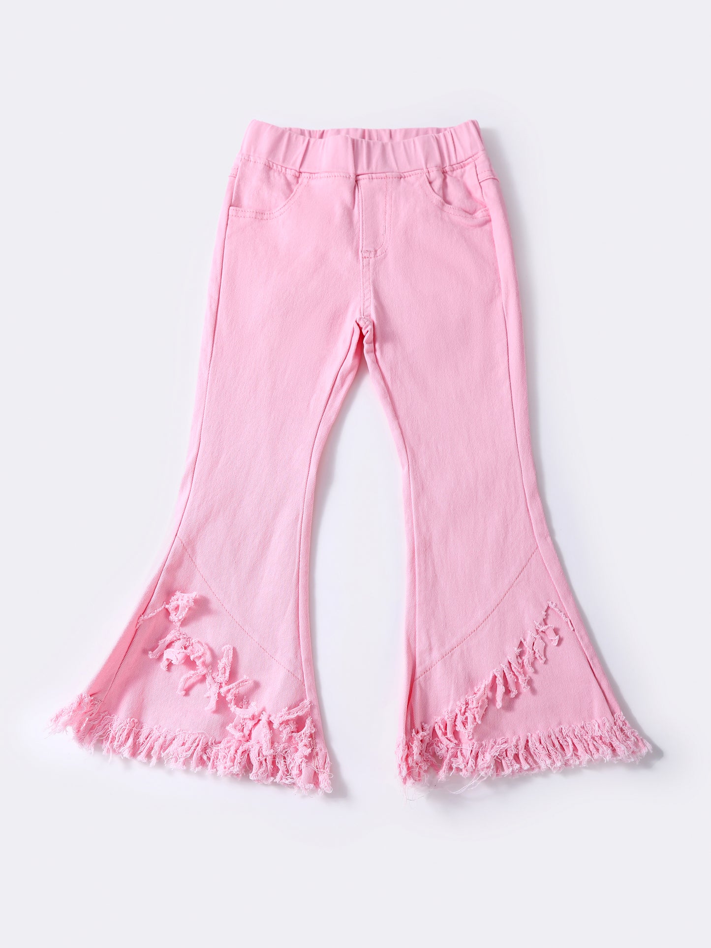 Baby Girls Pink Fringe Jeans