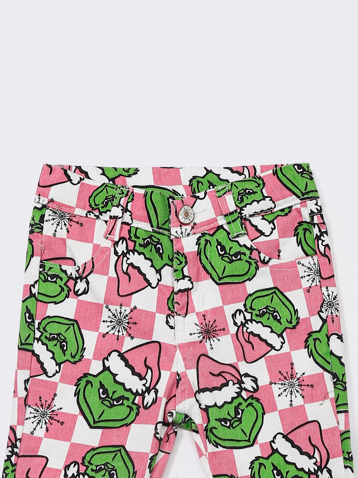 Girls Checkered Character Christmas Jeans