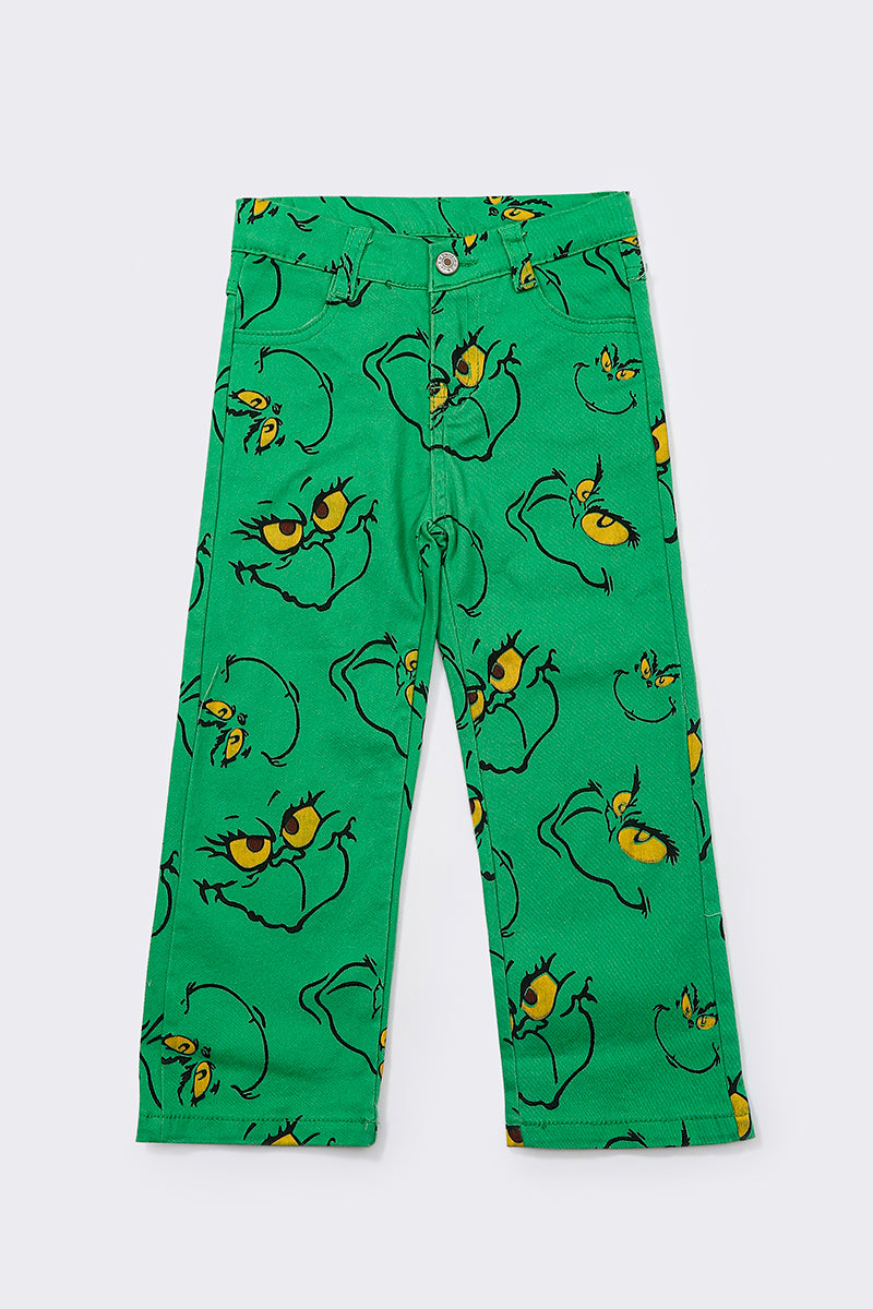 Boys Green Character Christmas Jeans