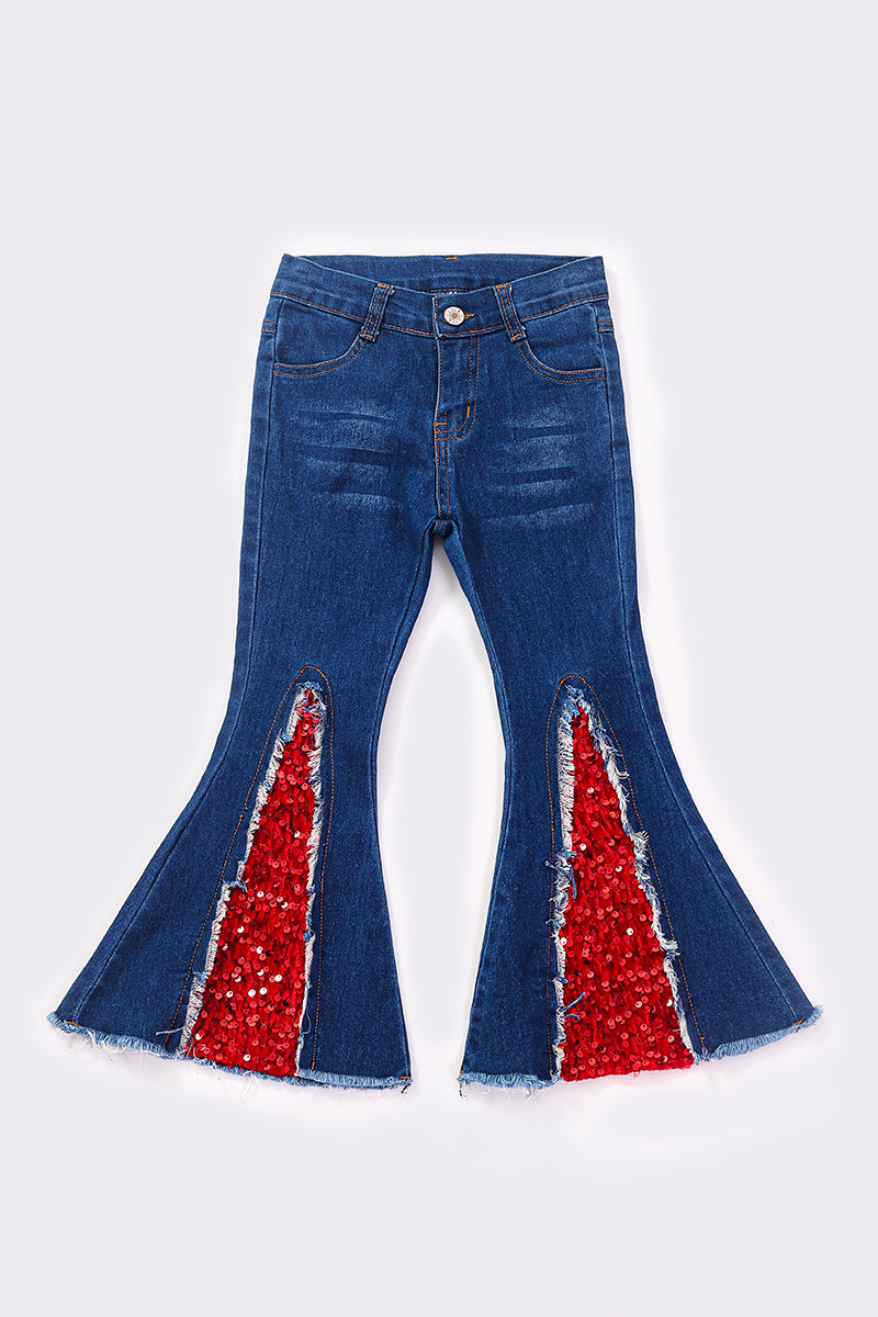 Baby Girls Sequin Flare Jeans