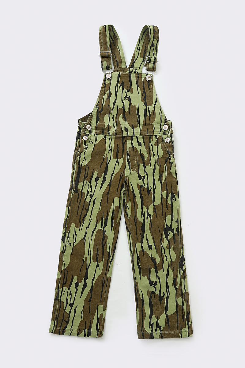Kids Boys Camouflage Denim Overalls