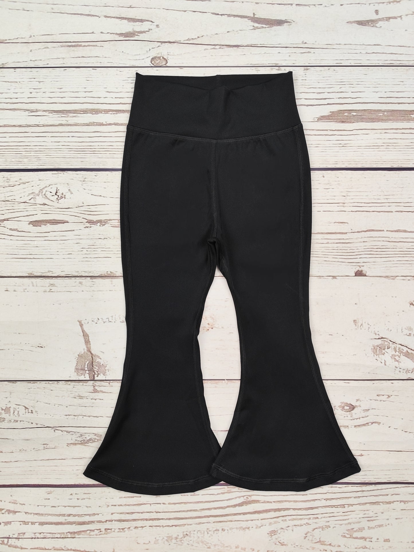 Kids Girls High Waist Black Flare Yoga Pants