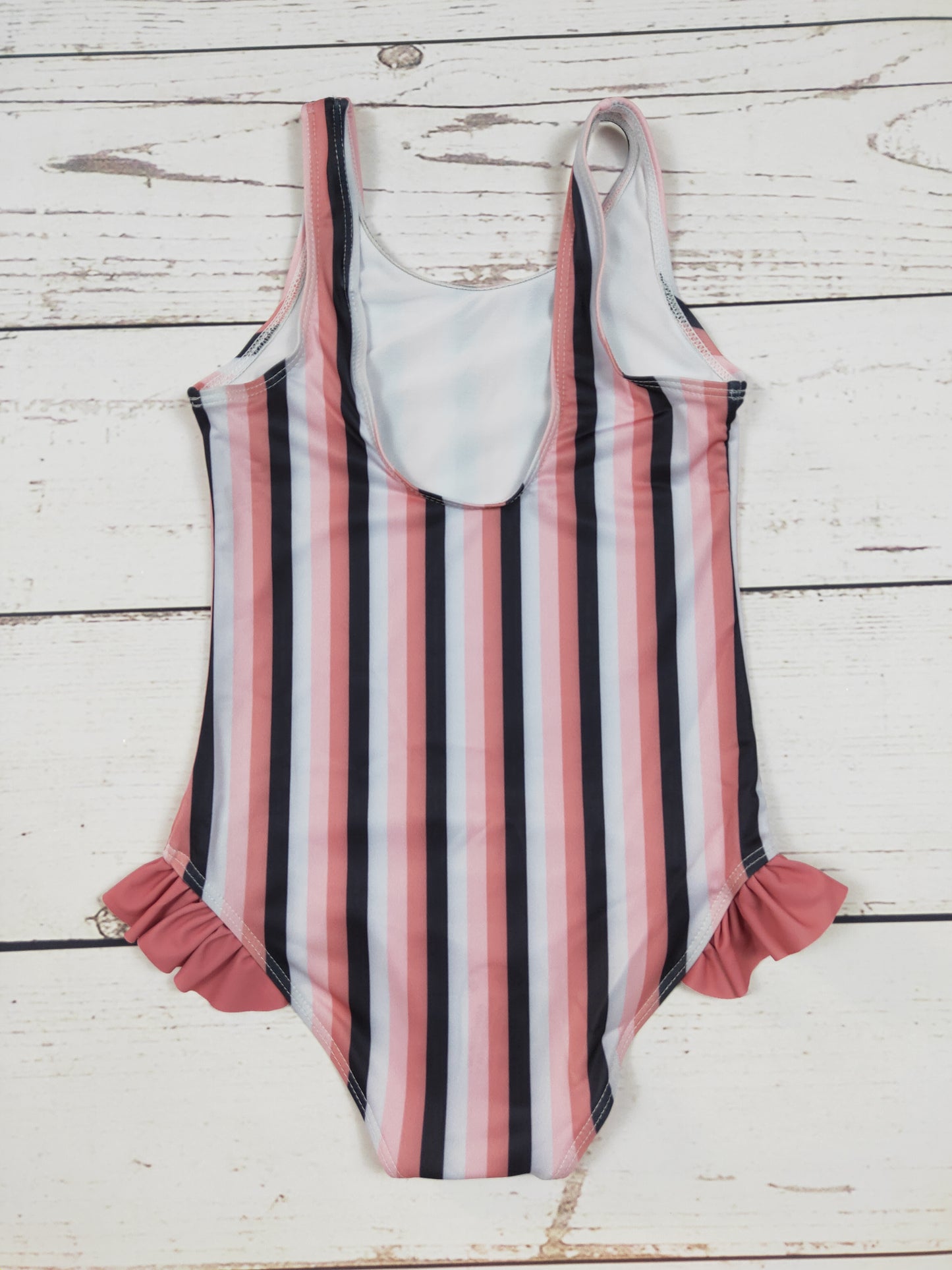 Stripe One Piece Girls Summer Swimsuit