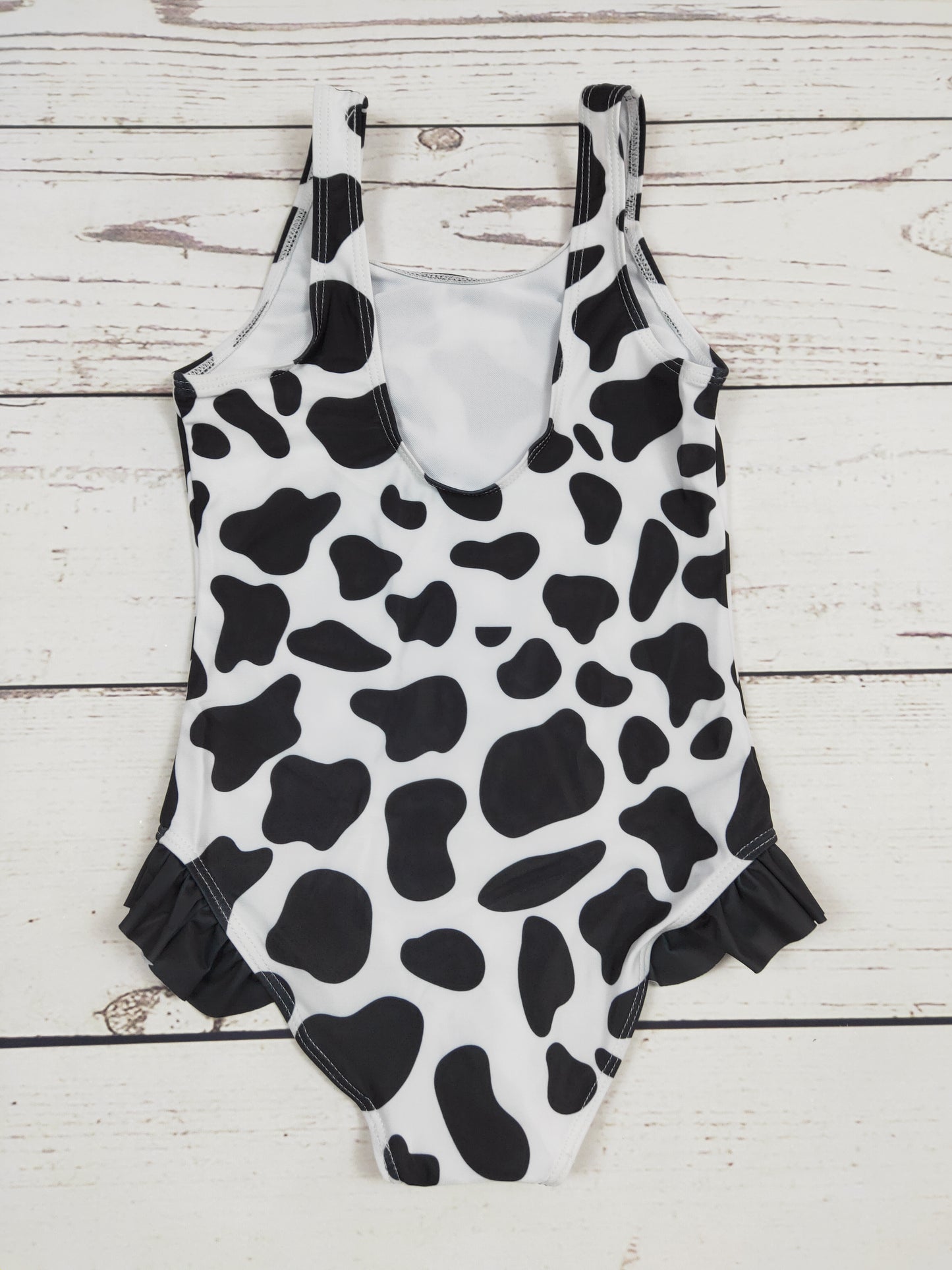Cow Printed One Piece Girls Summer Swimsuit