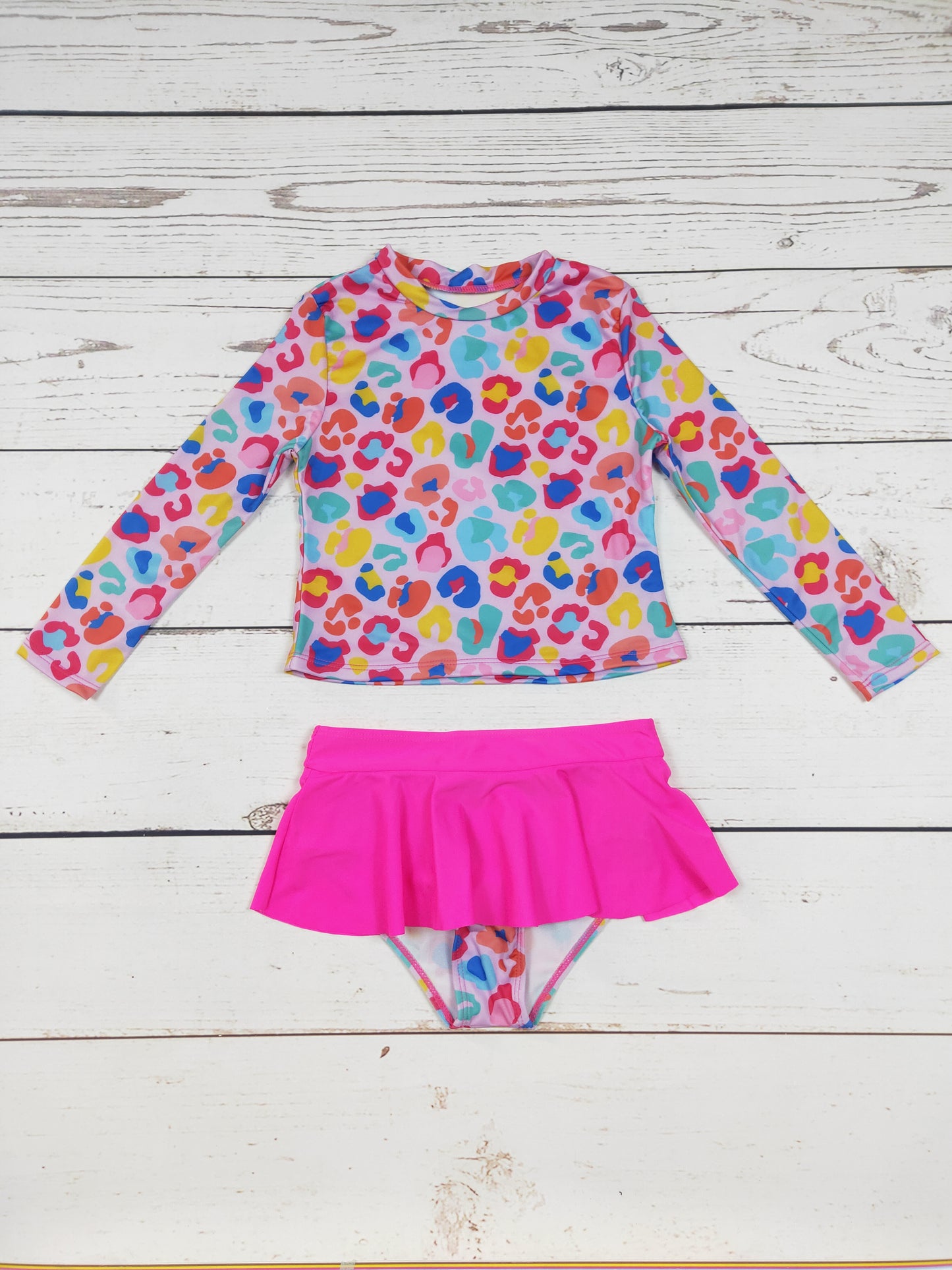 Cheetah Two Piece Girls Swimwear
