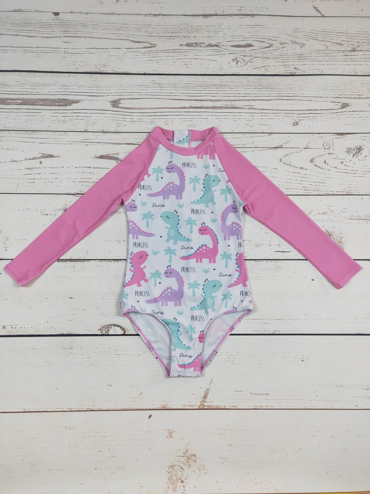 Dino Princess One Piece Girls Summer Swimwear