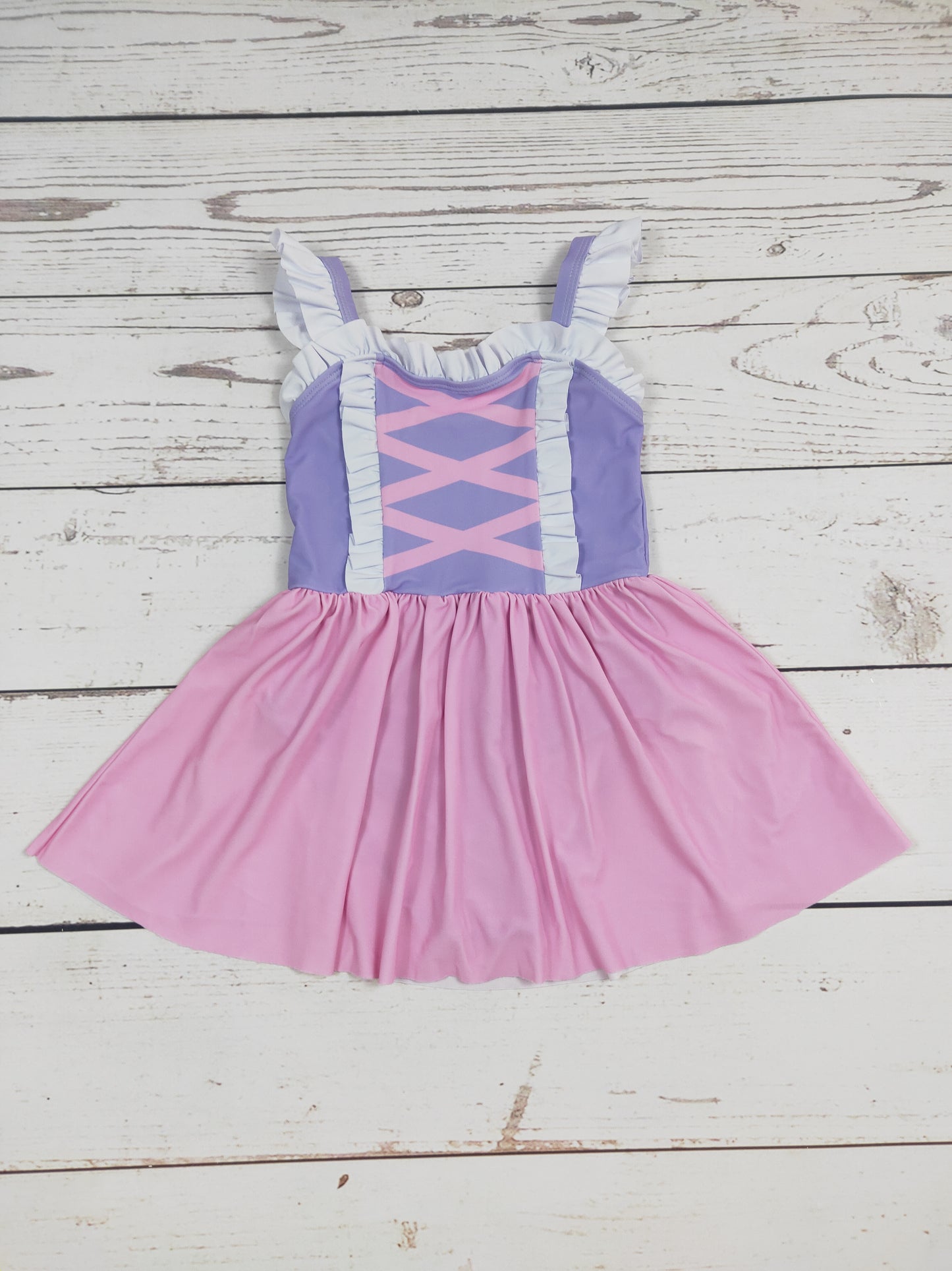 Pink Lavender One Piece Girls Summer Swimwear