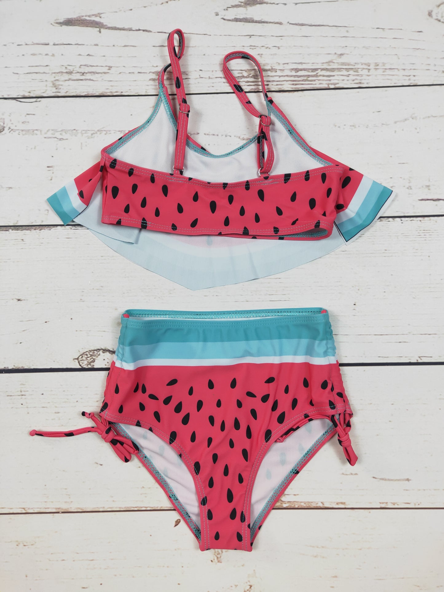 Watermelon Printed Two Piece Girls Summer Swim Set