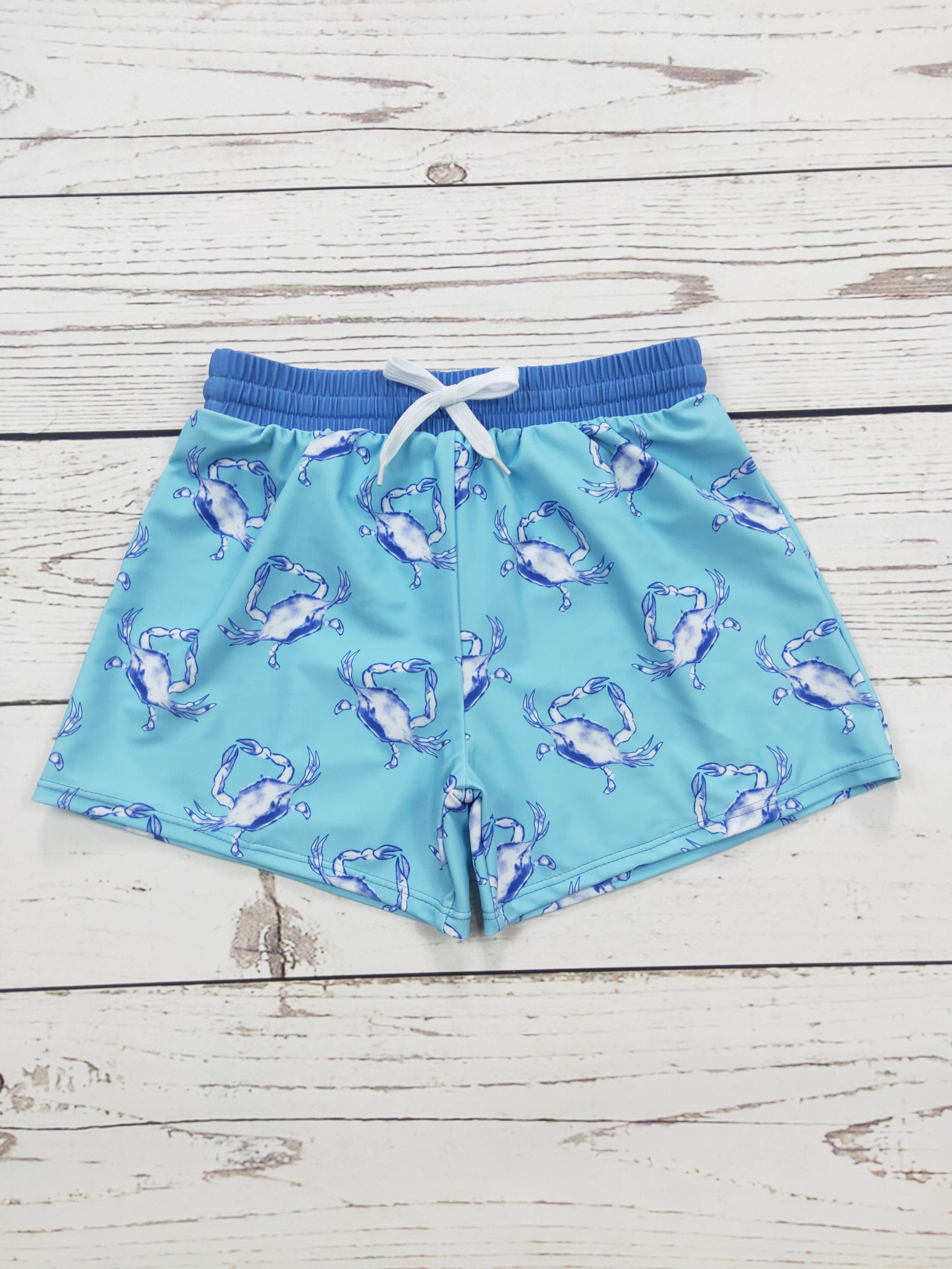 Crab Printed Boys Summer Swim Shorts