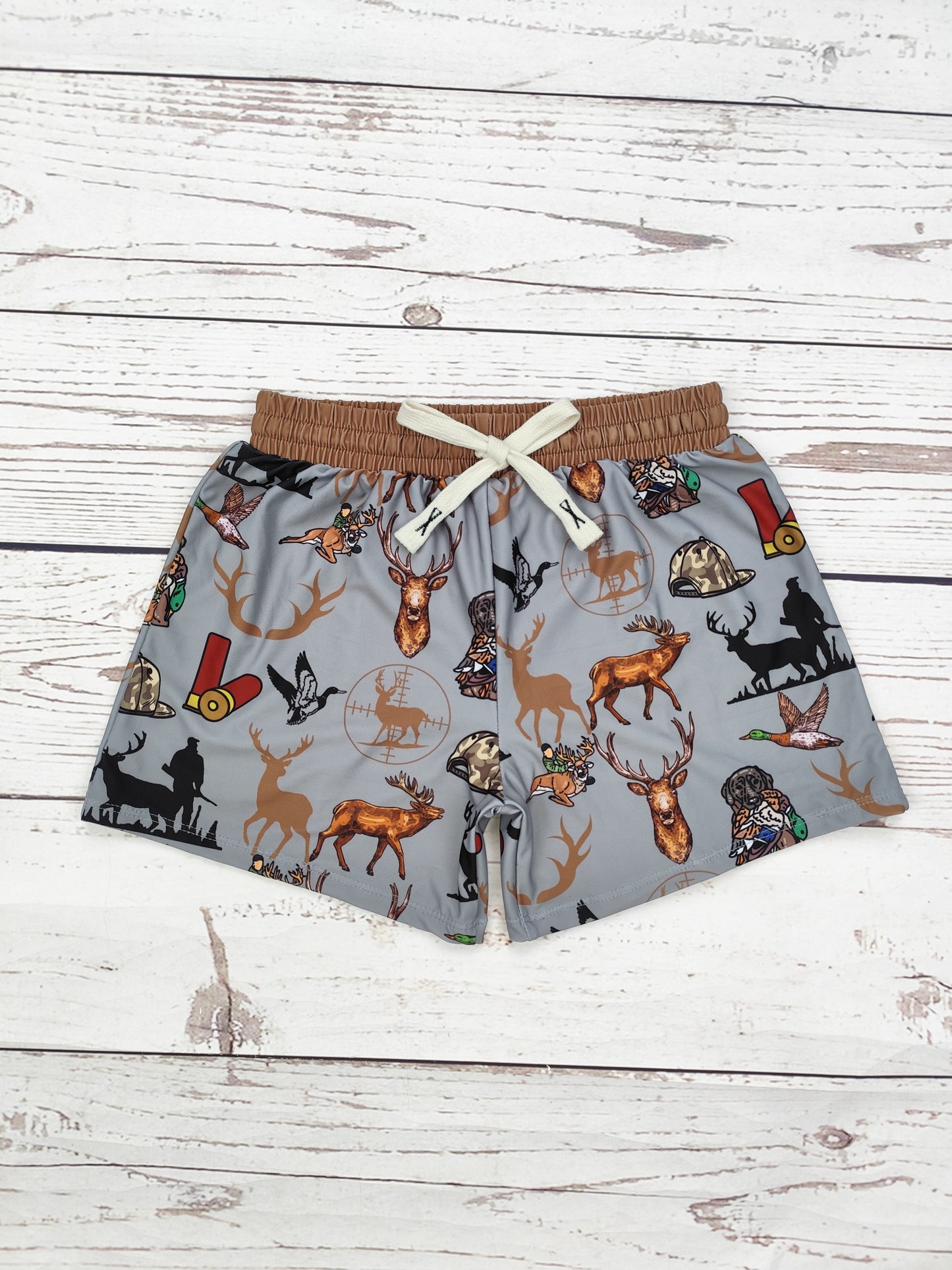 Deer Printed Baby Boys Beach Shorts