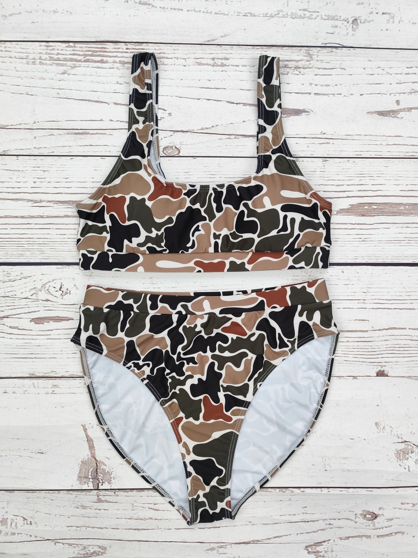 Retro Camouflage Women Two Piece Swimwear