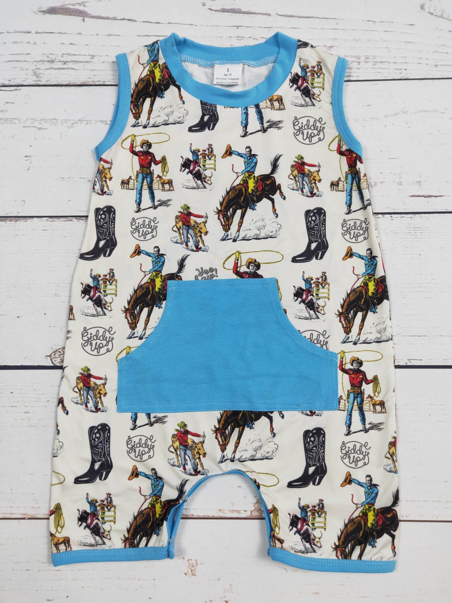 Baby Boys Rodeo Printed Western Romper