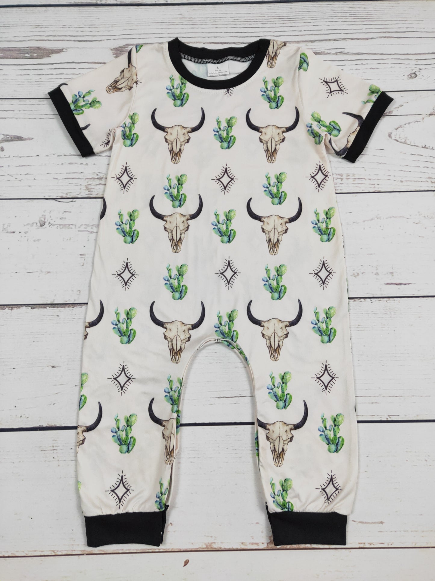 Baby Boys Cows Cactus Printed Romper