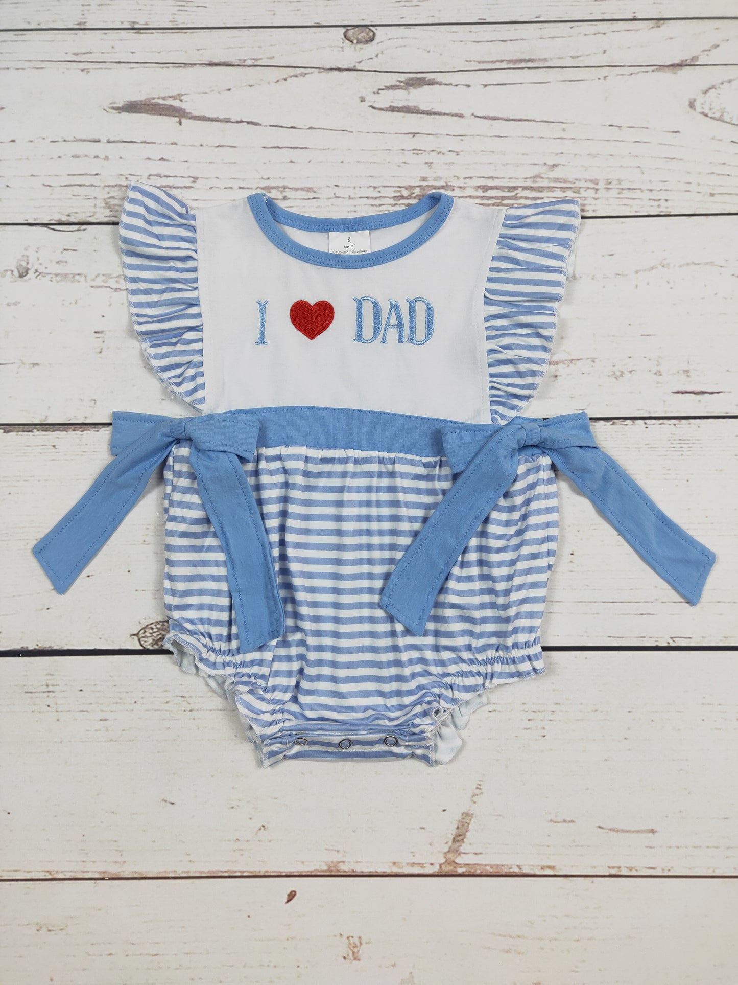 I Love DAD Appliqué Baby Girls Bubbles