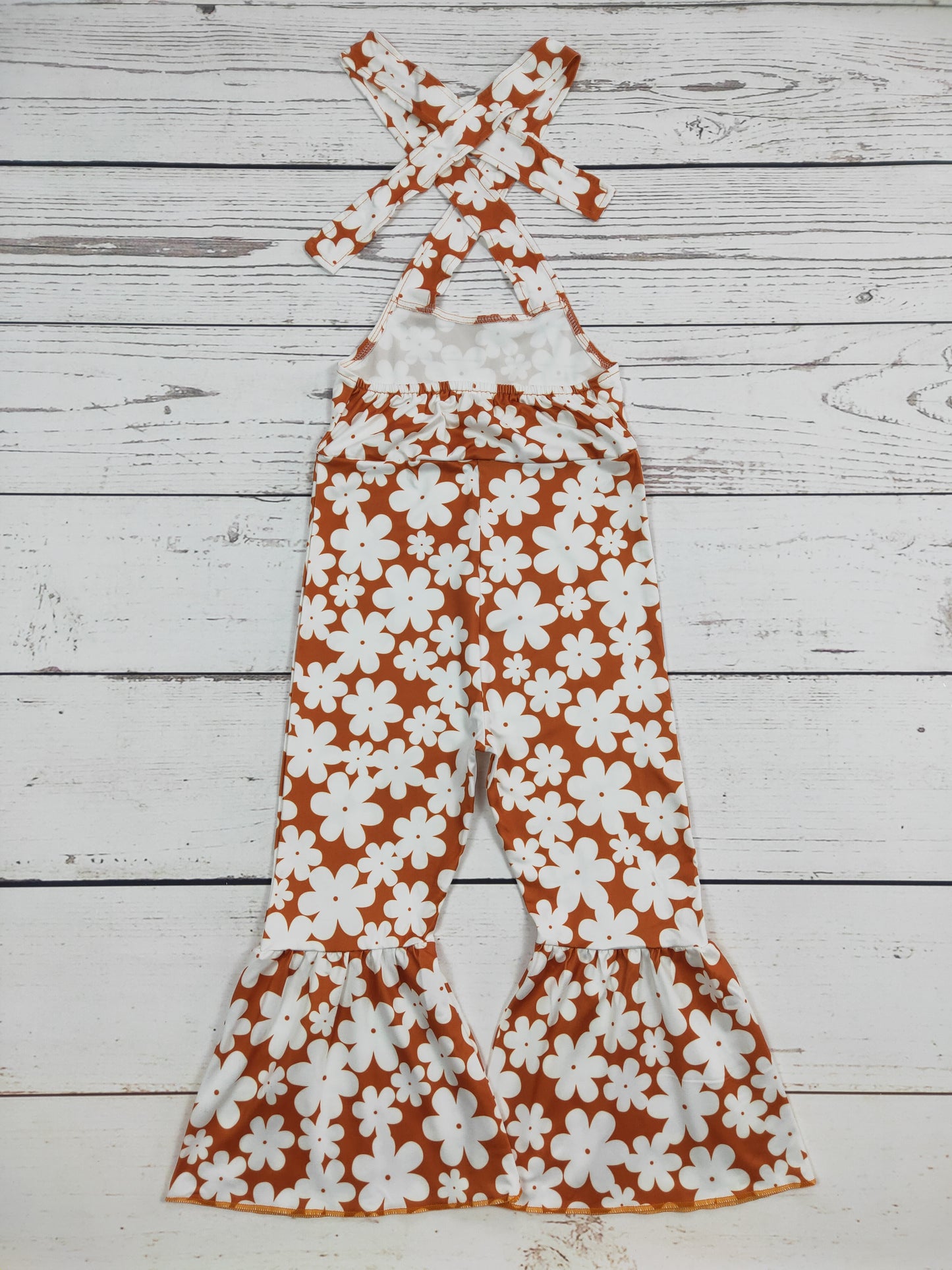 Groovy Flower Printed Girls Jumpsuit