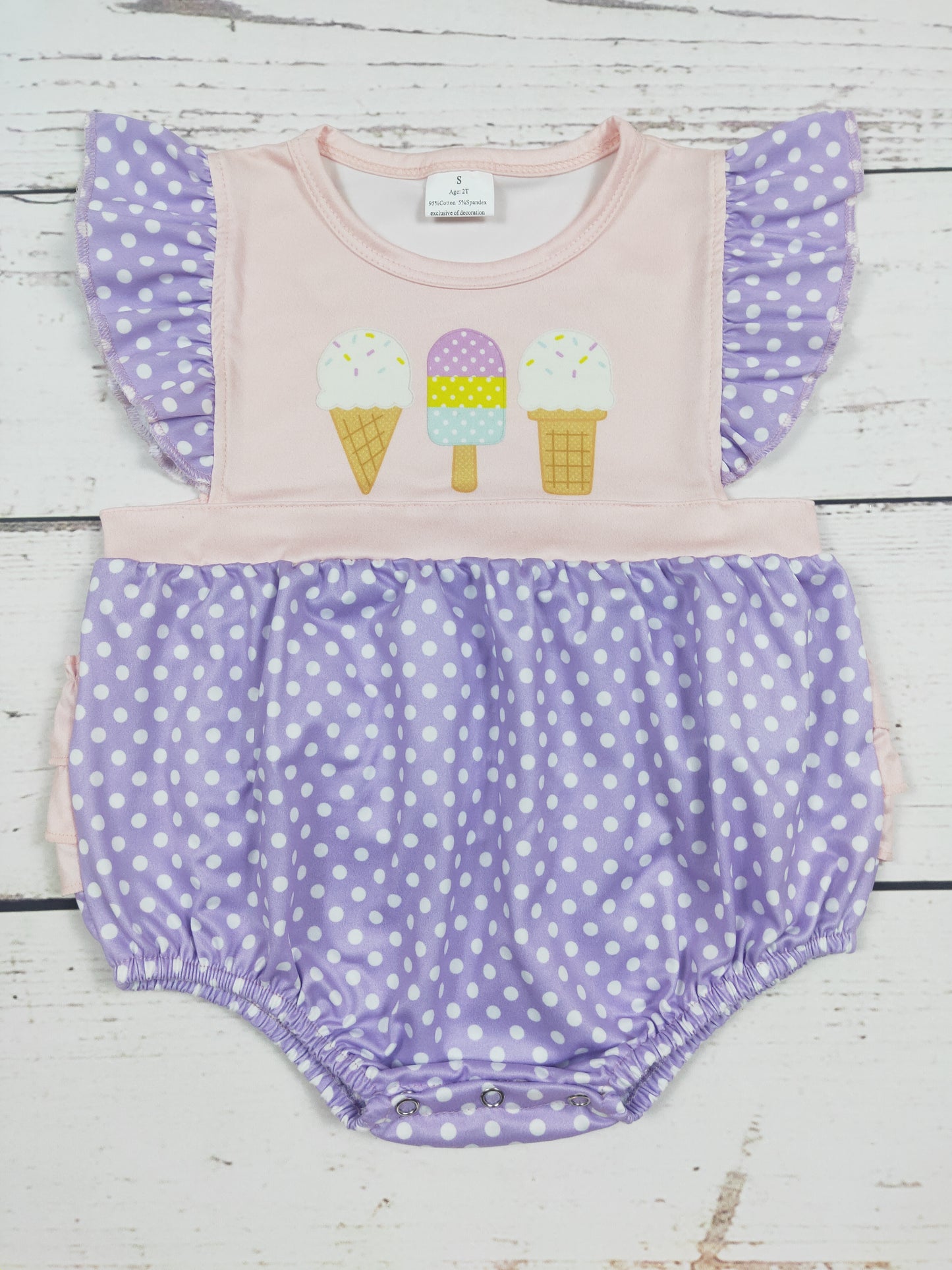 Baby Ice Cream Bubble With Ruffle