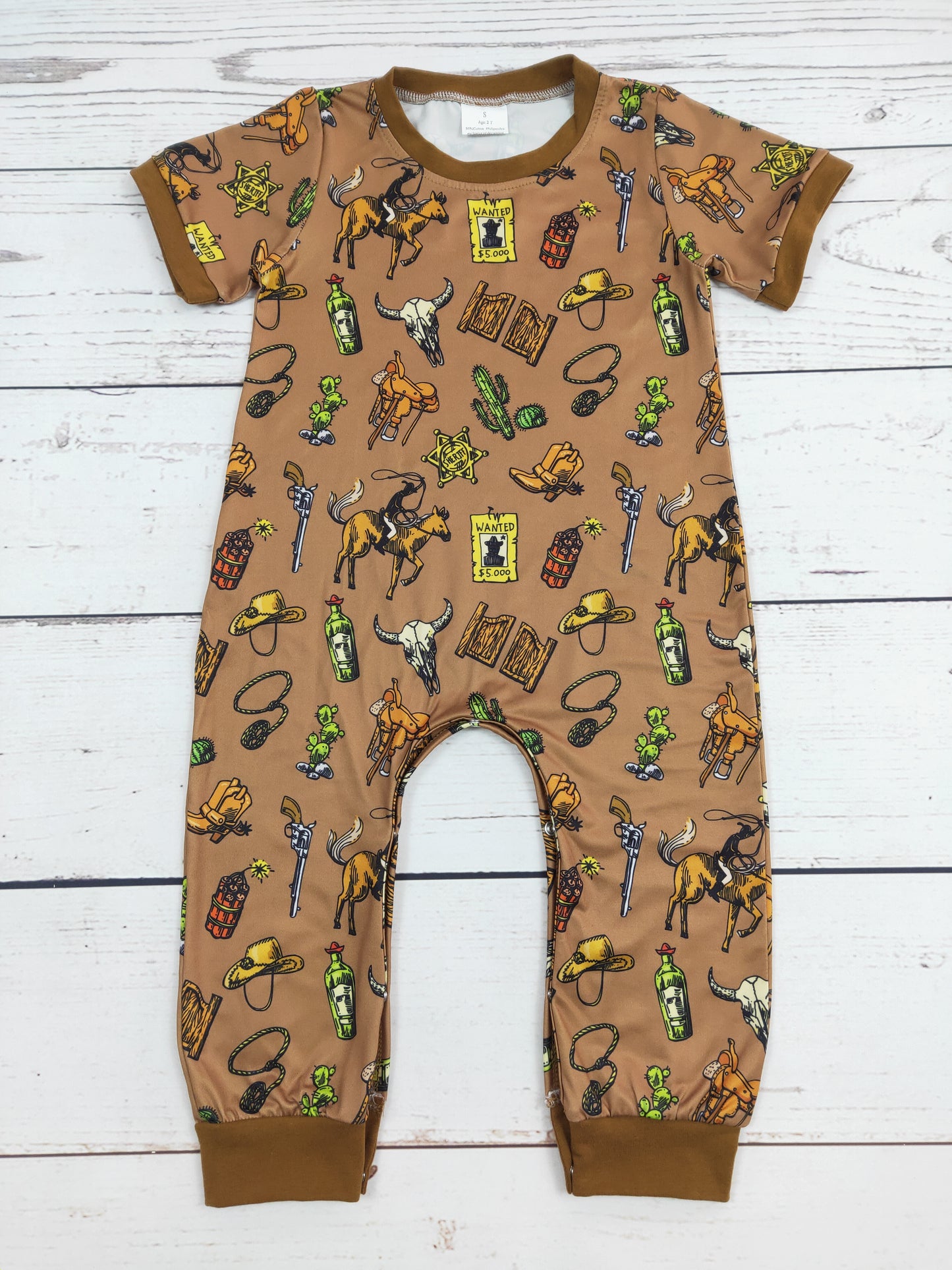Cows Rodeo Printed Boys Romper