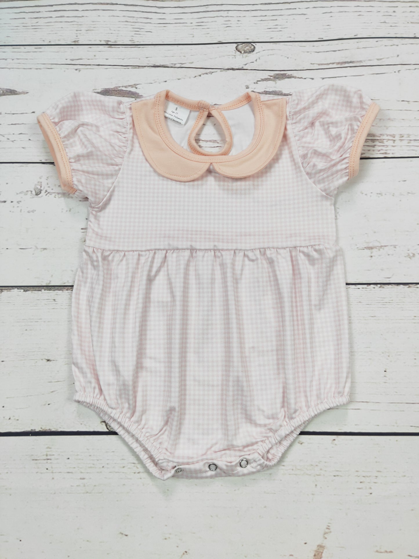 Checkered Printed Baby Girls Romper