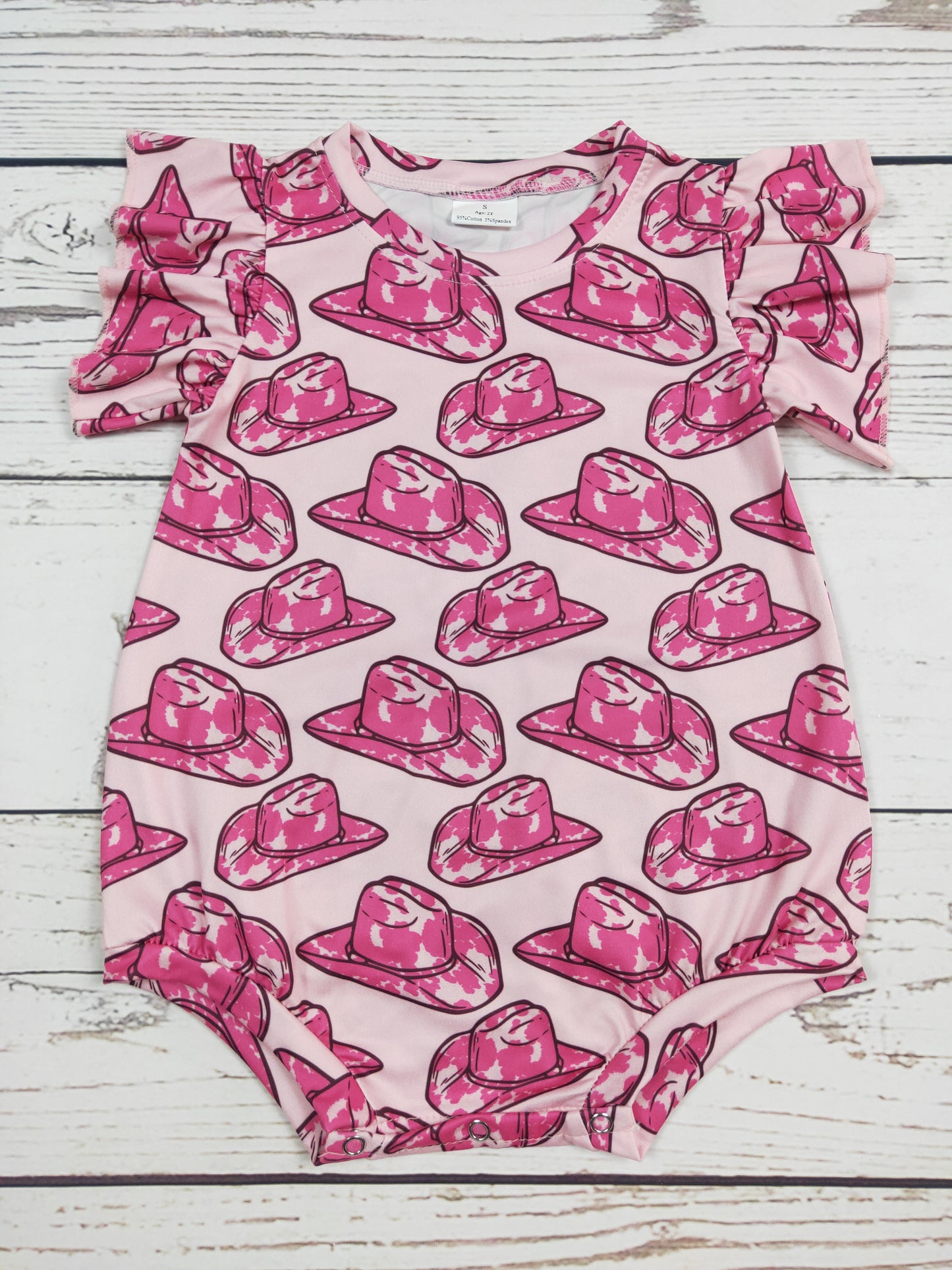 Girls Hat Printed Western Romper