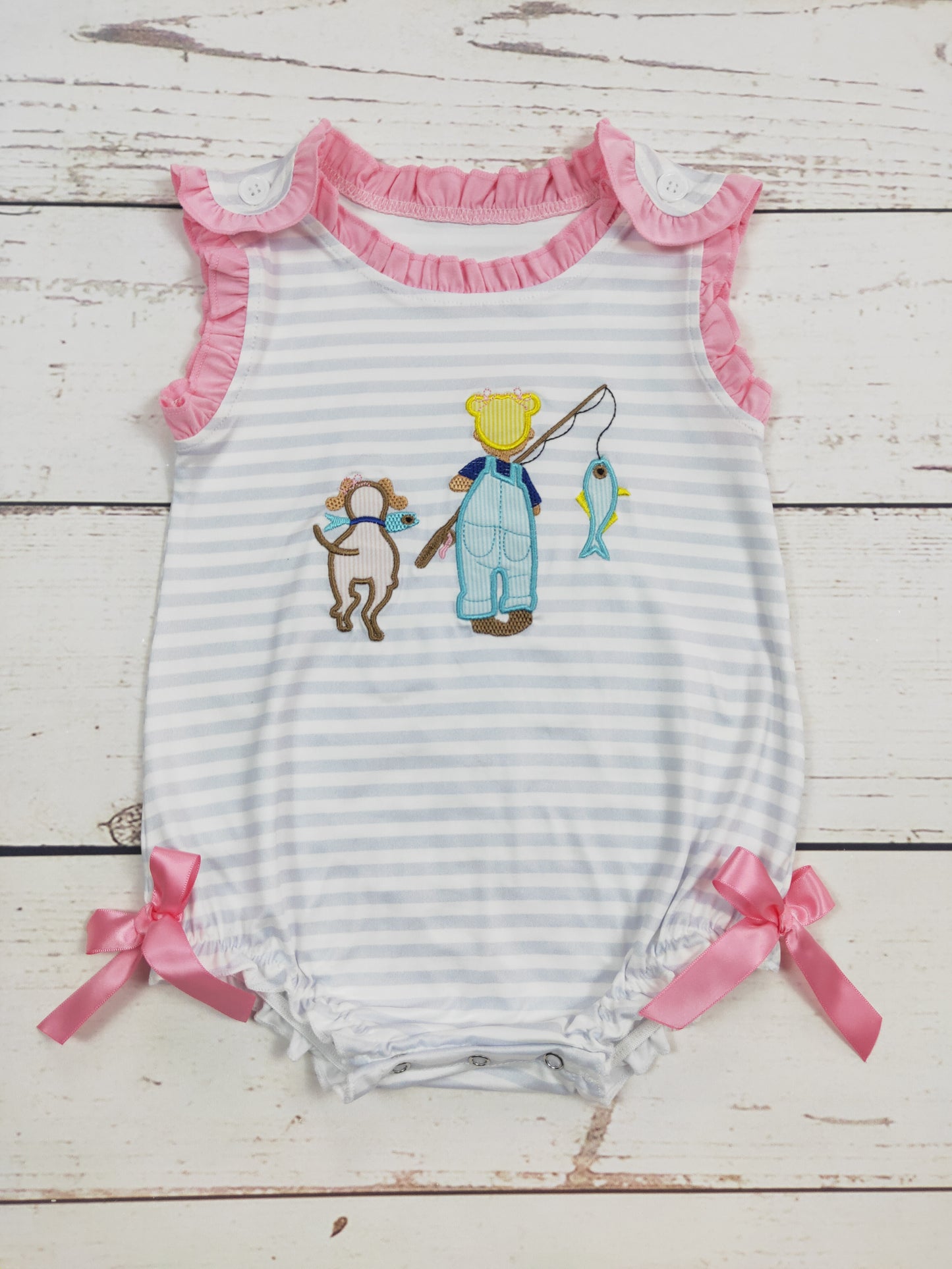 Baby Girl Fishing Lure Appliqué Bubble