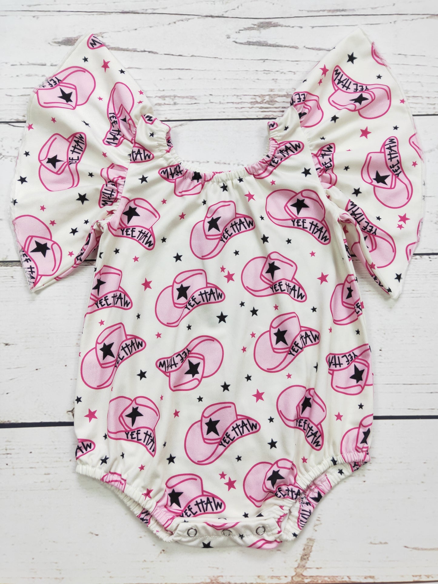 Yeehaw Hat Western Baby Girls Romper