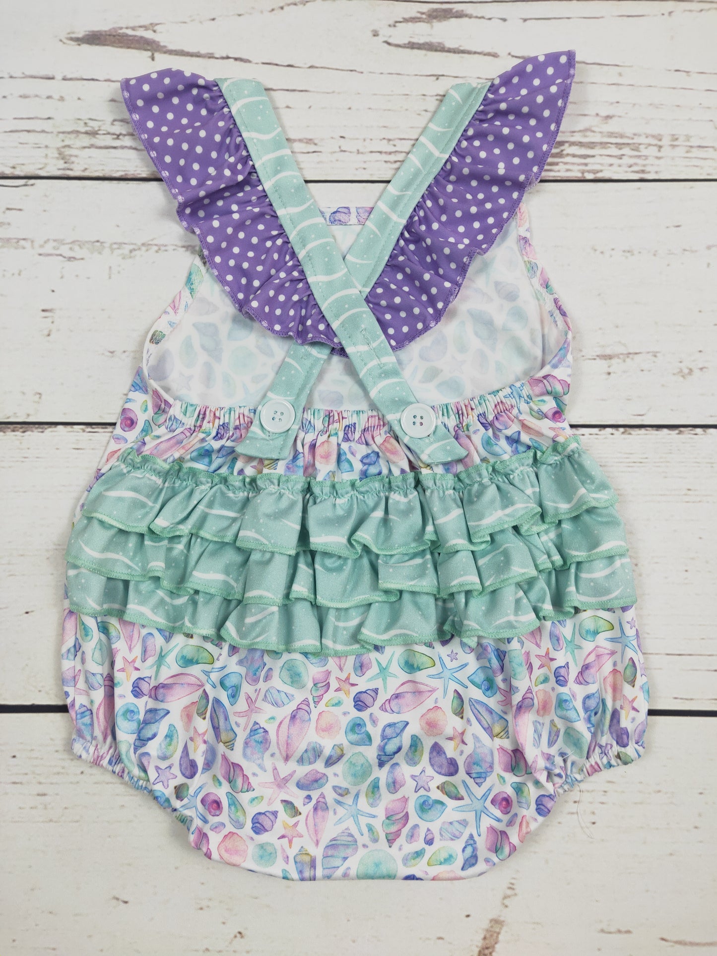 Starfish Baby Summer Bubble With Ruffle