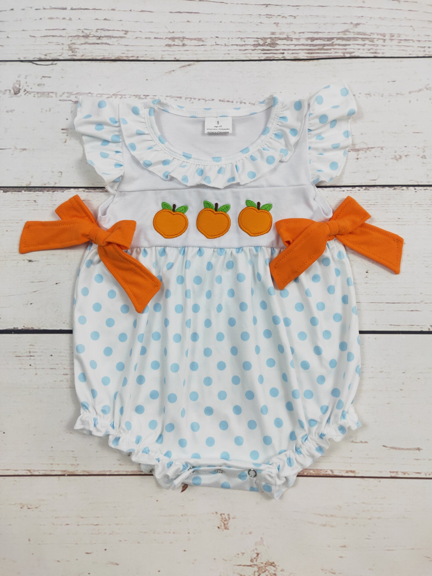 Baby Girl Peach Appliqué Romper