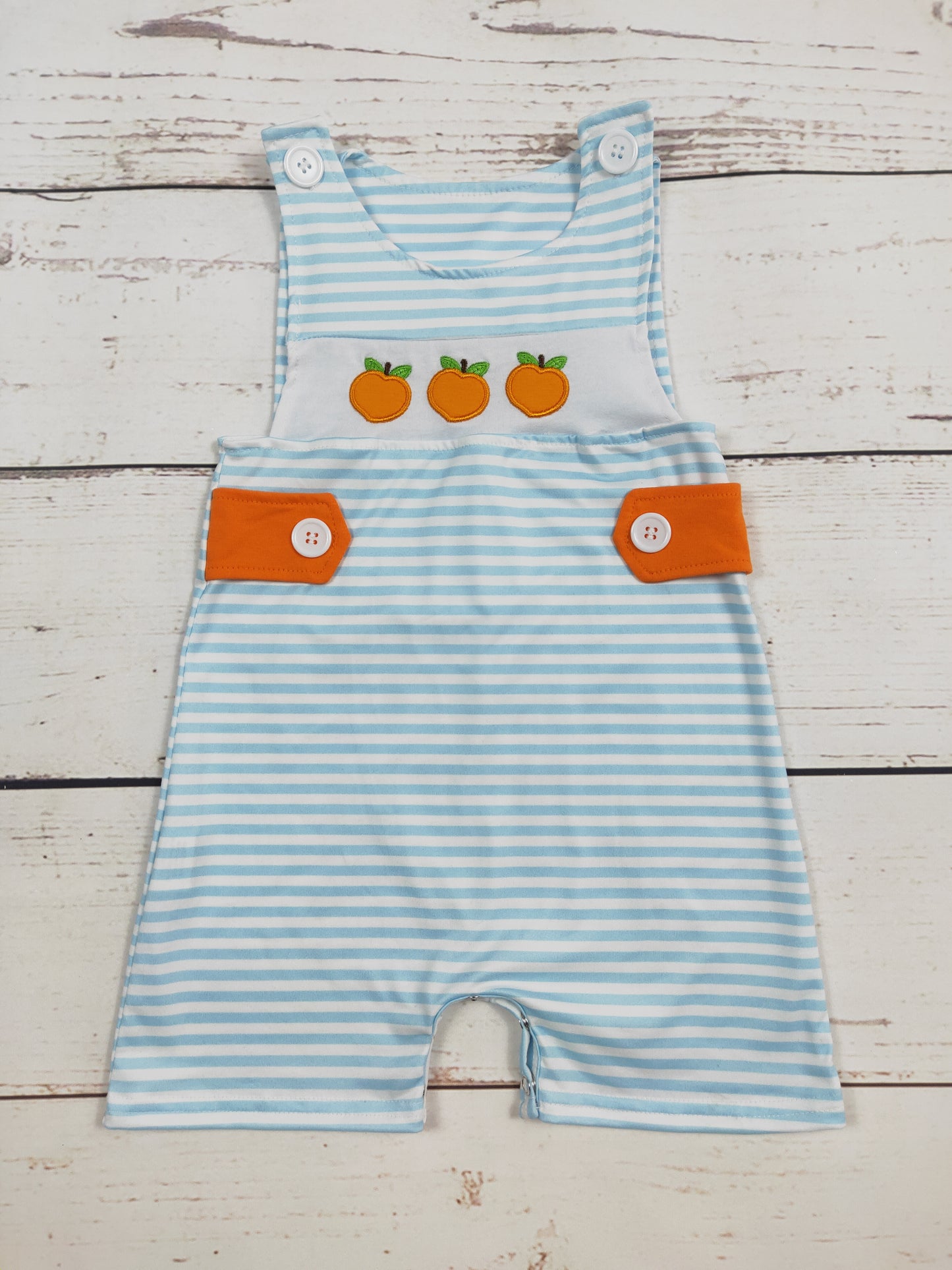 Baby Boy Peach Appliqué Romper