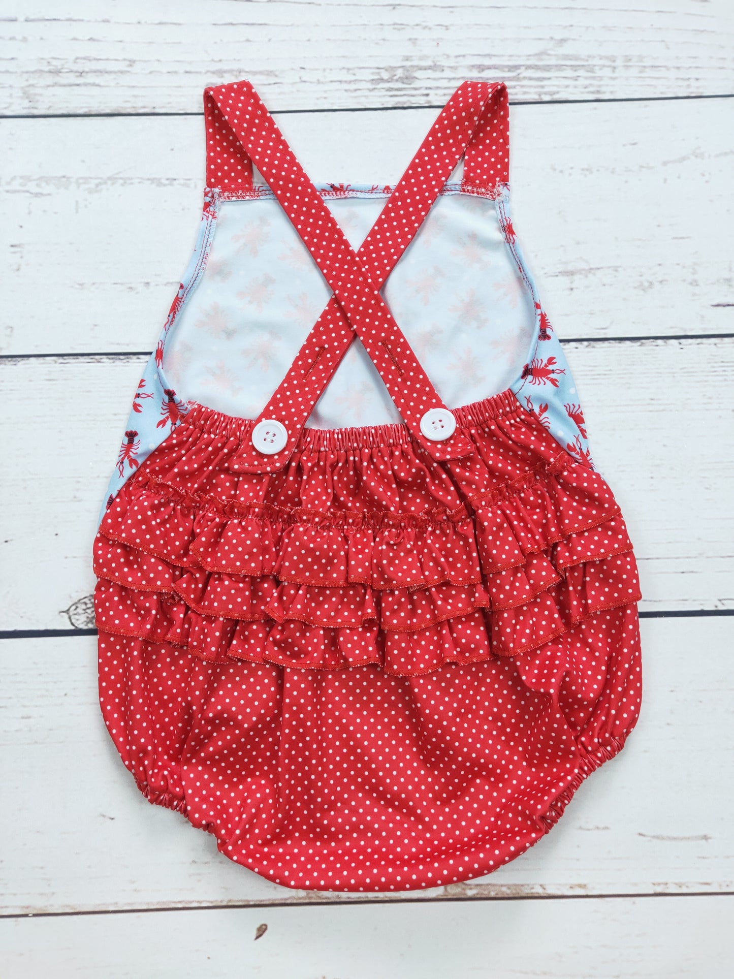 Baby Girl Crawfish Ruffle Bubble