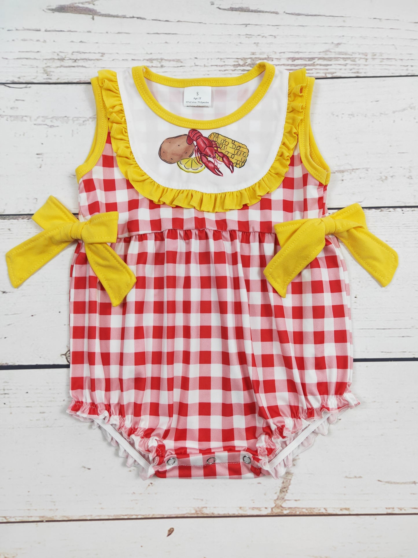 Baby Girl Checkered Crawfish Bubble