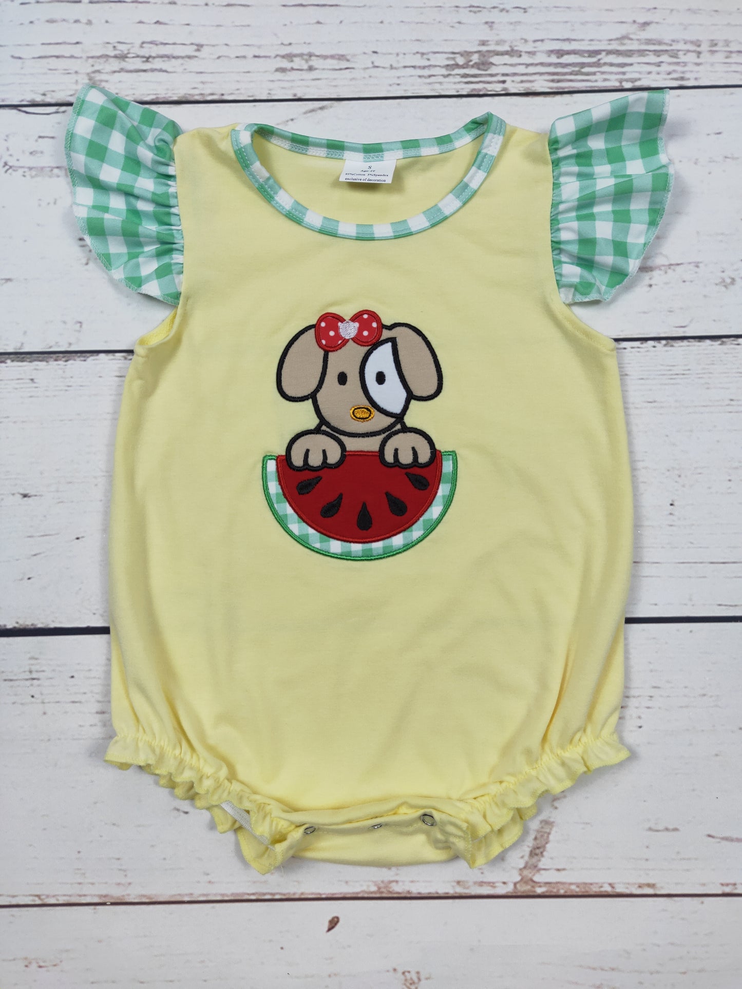 Baby Girls Watermelon Appliqué Romper