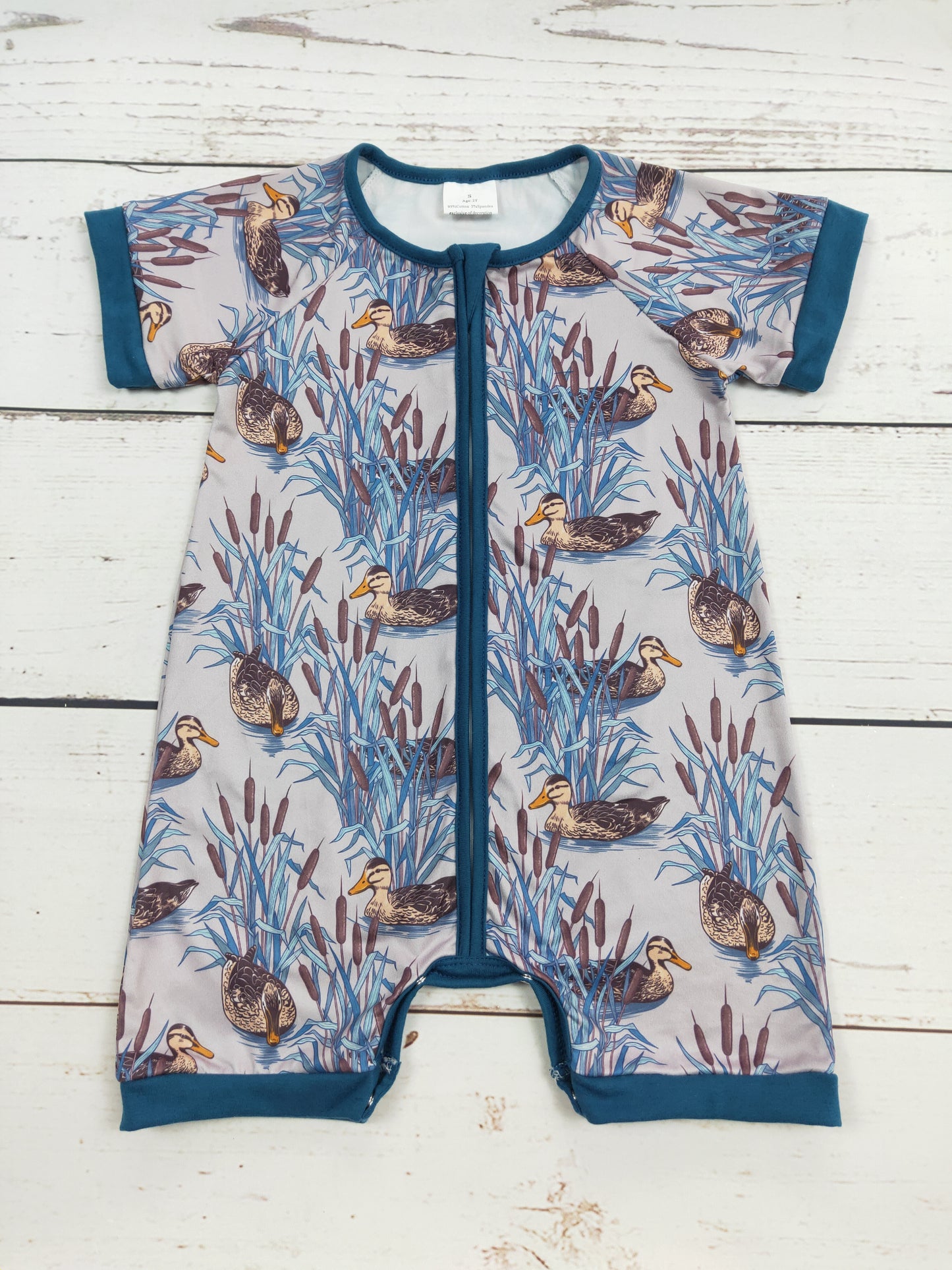 Baby Boy Duck Zipper Romper