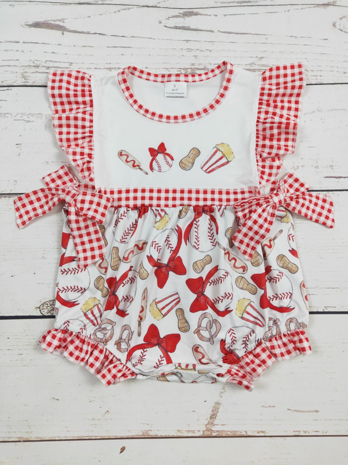 Baby Girl Baseball Printed Bubble