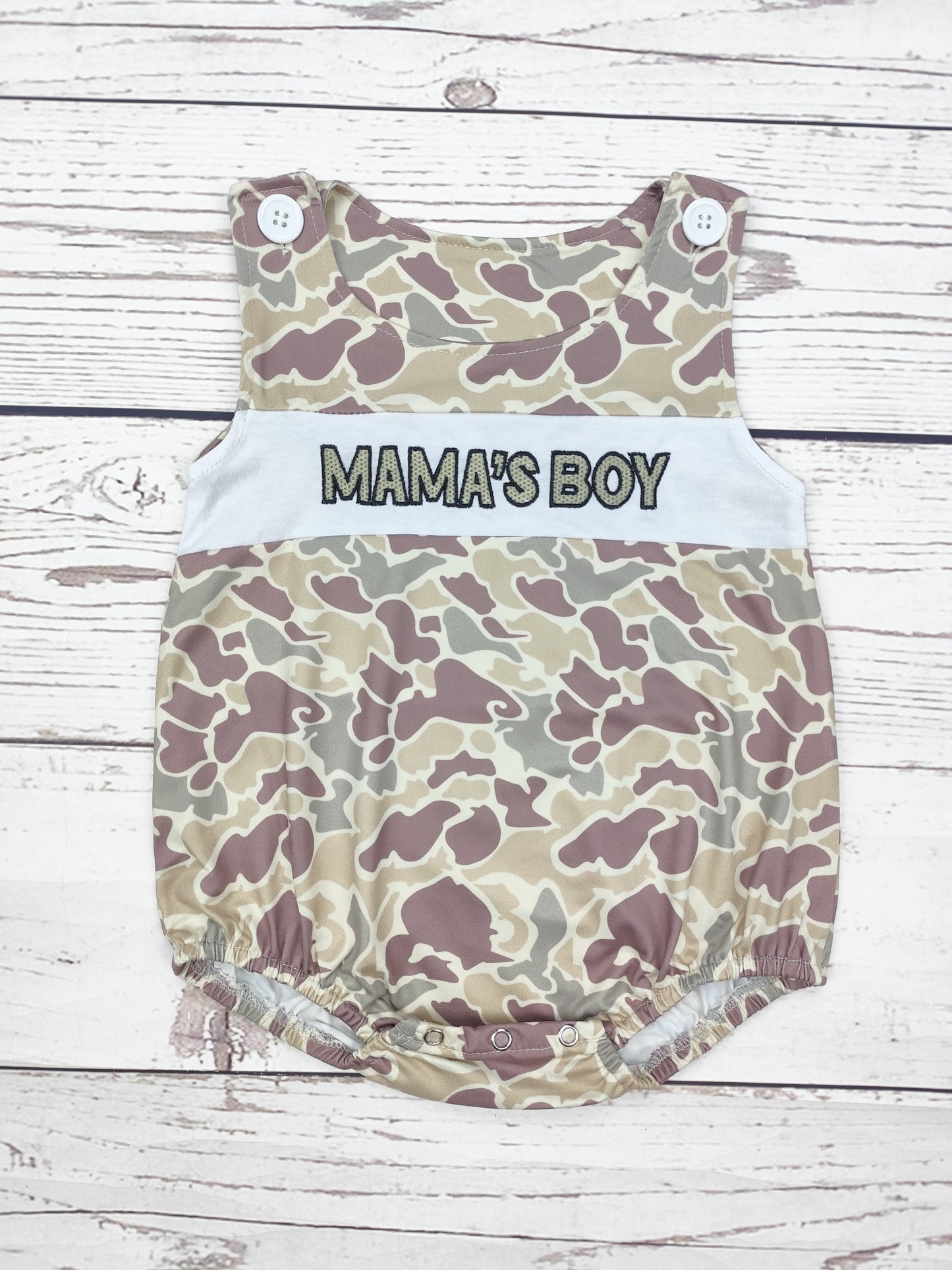 Mama's Boy Appliqué Camouflage Bubble