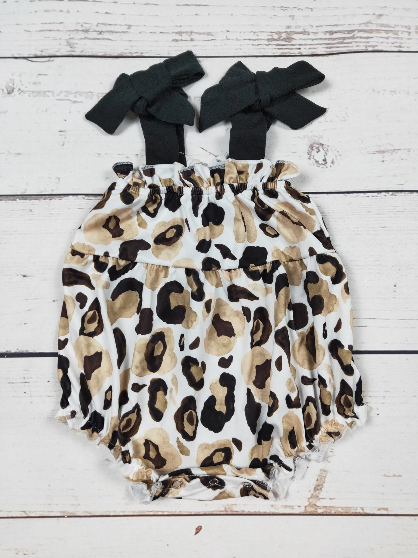 Black& Gold Cheetah Printed Baby Girl Bubble
