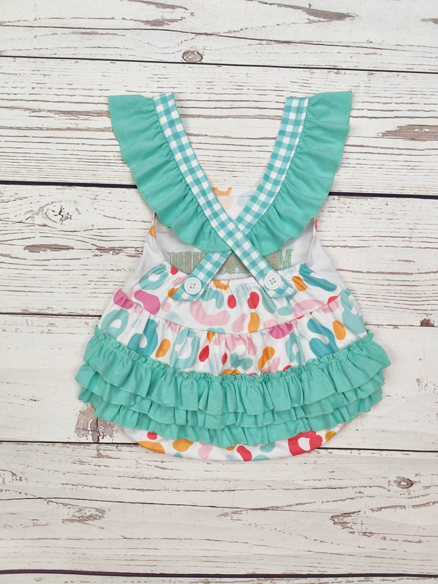 Mama's Girl Appliqué Cheetah Bubble with Ruffle