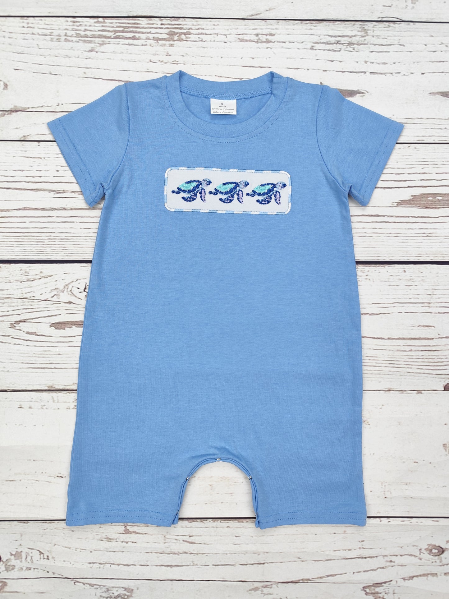 Baby Boy Tortoise Appliqué Romper