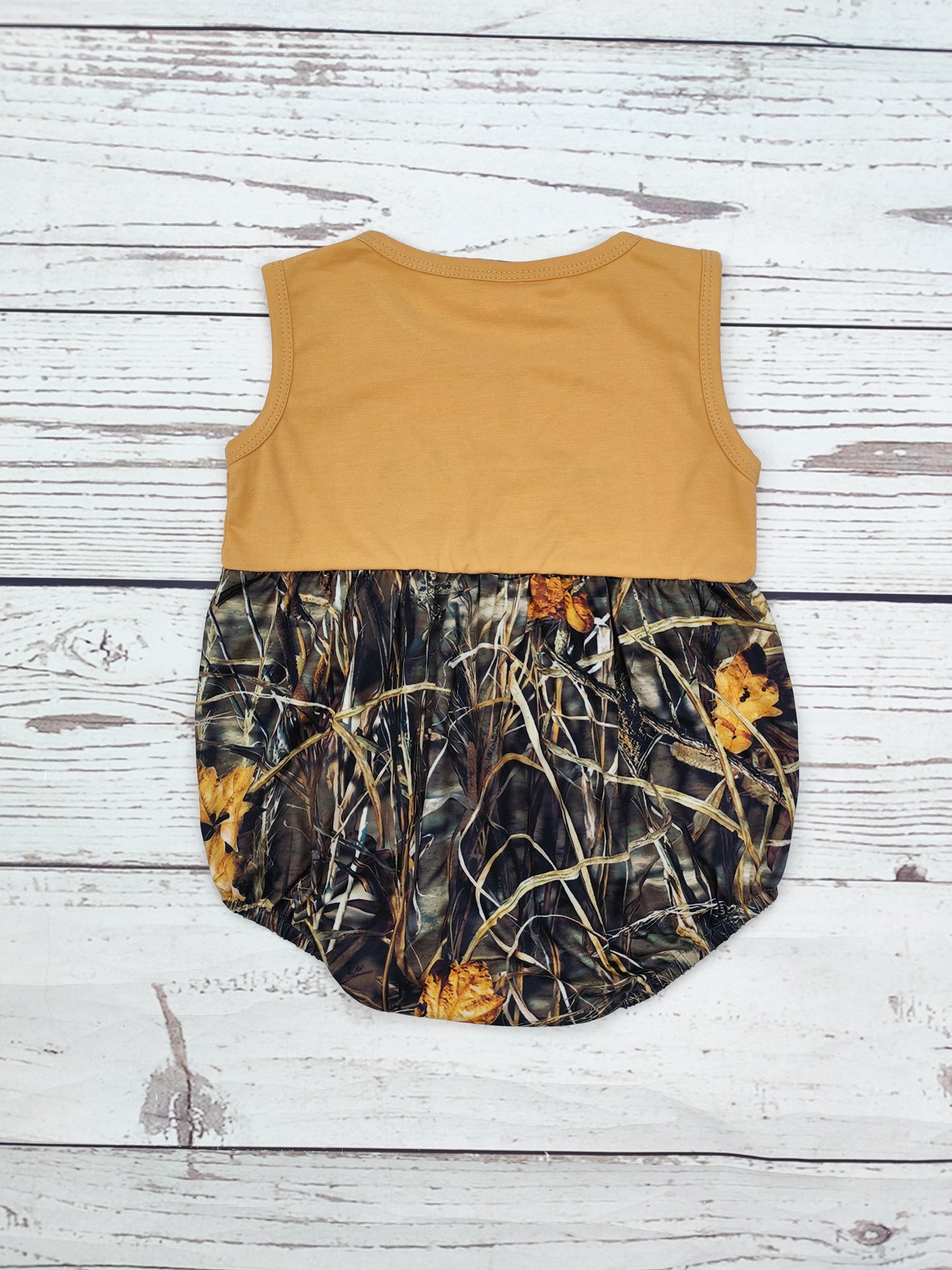 Baby Boy Deer Appliqué Camouflage Bubble