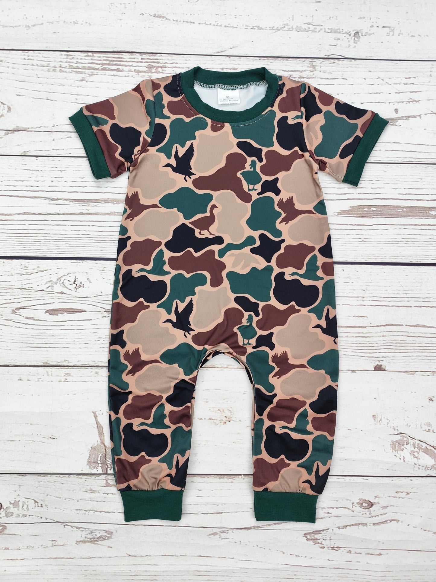 Baby Boy Duck Camouflage Pattern Romper